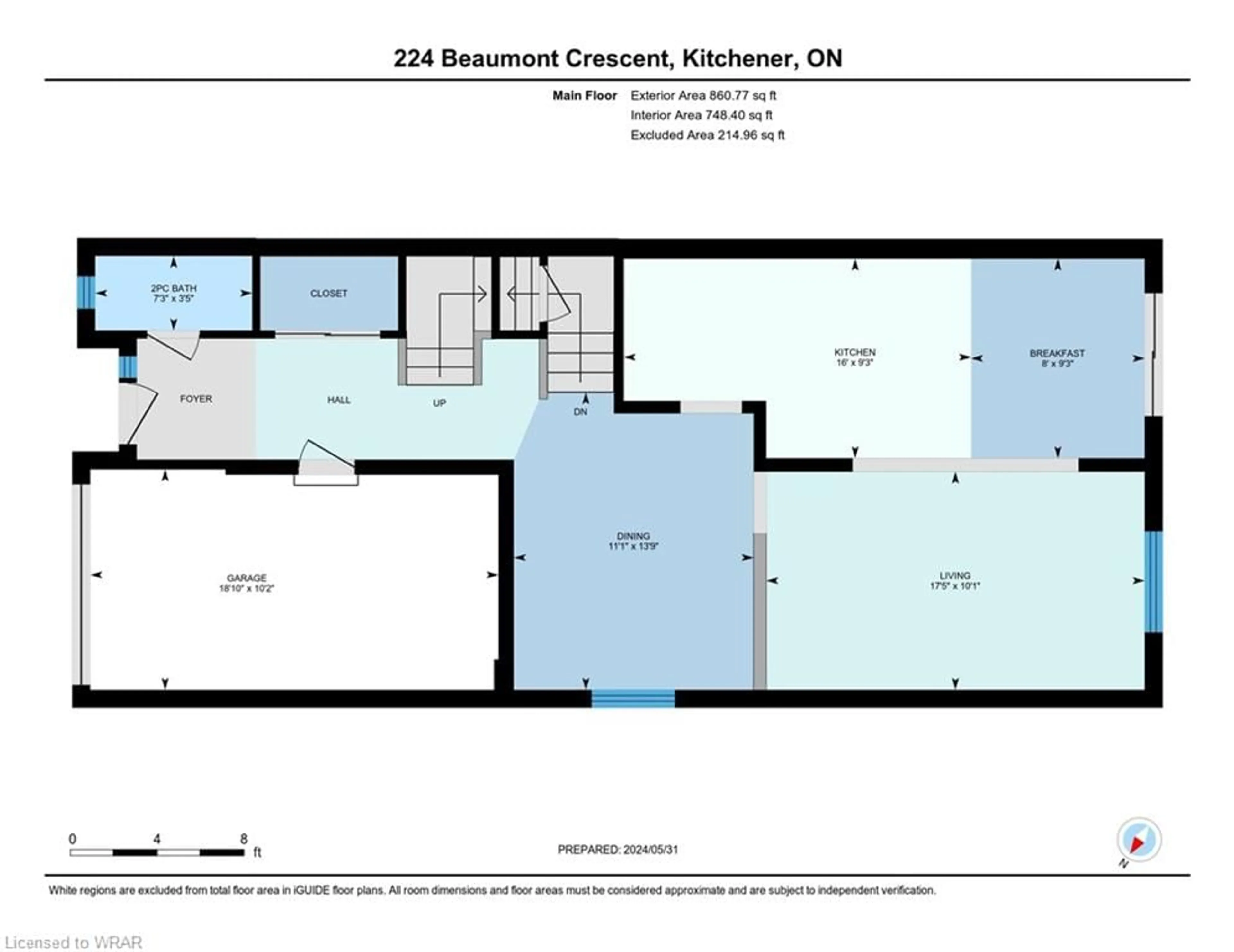 Floor plan for 224 Beaumont Cres, Kitchener Ontario N2A 0A8