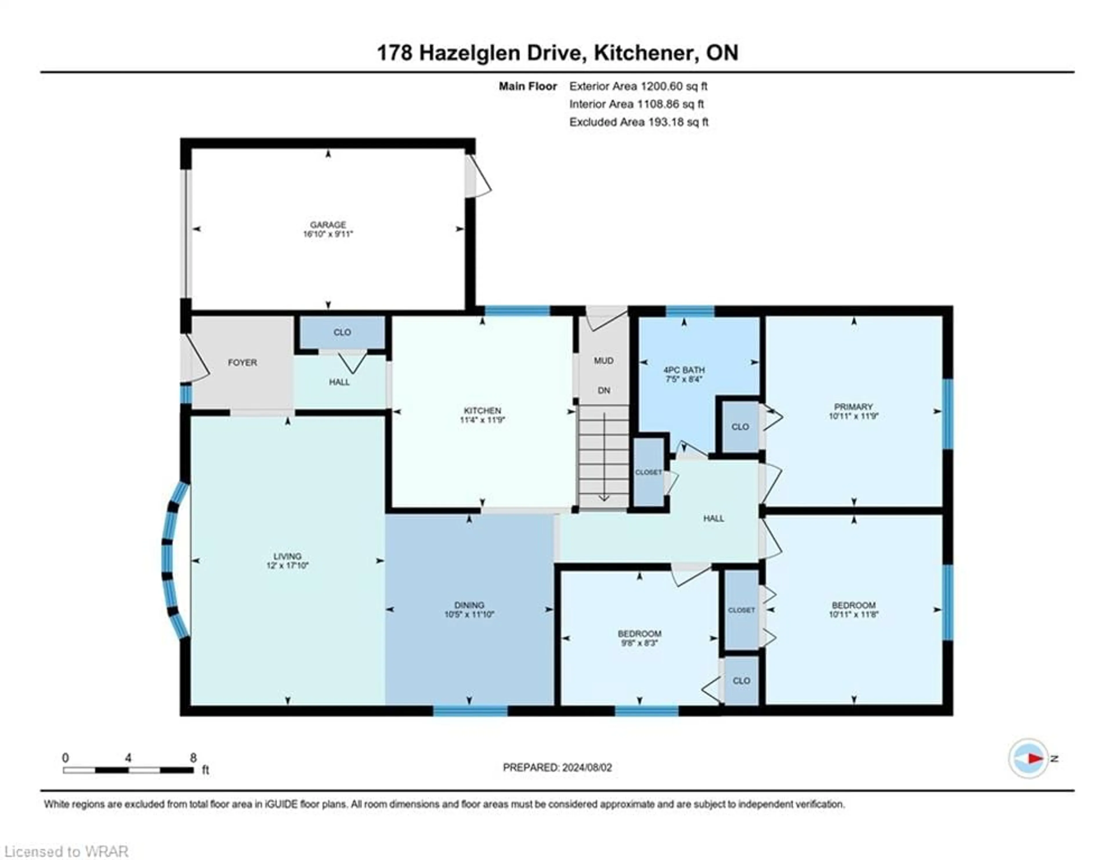 Floor plan for 178 Hazelglen Dr, Kitchener Ontario N2M 2E5