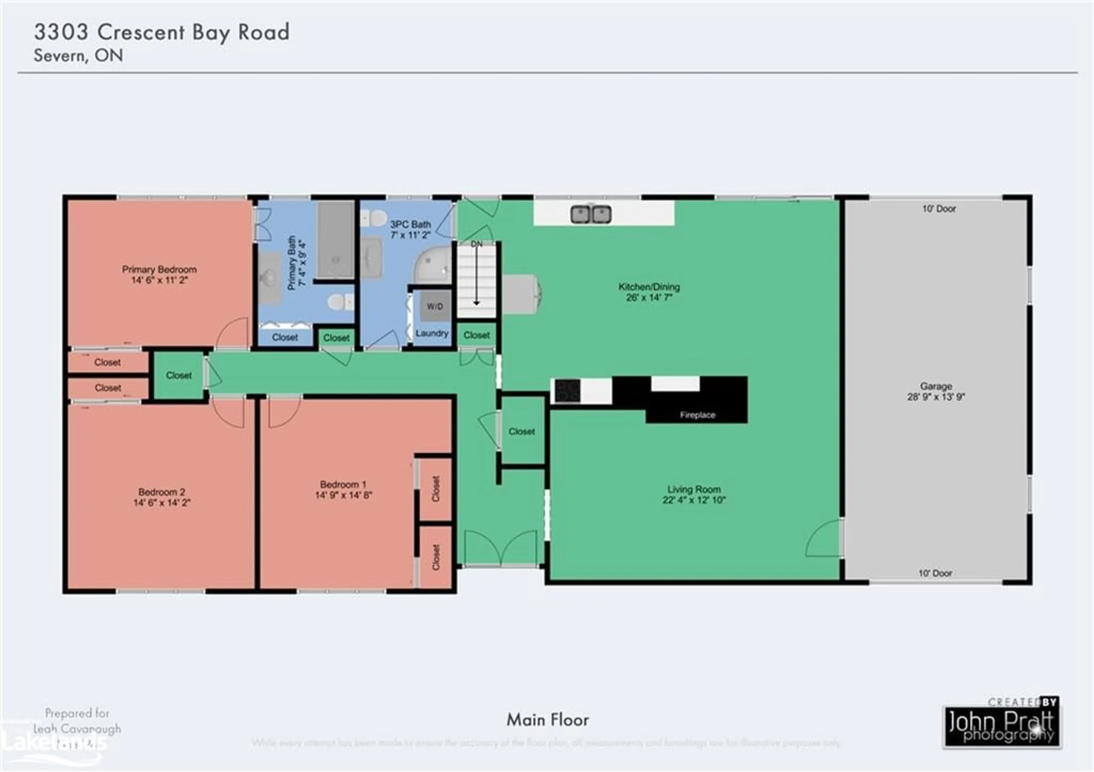 Floor plan for 3303 Crescent Bay Rd, Washago Ontario L0K 2B0