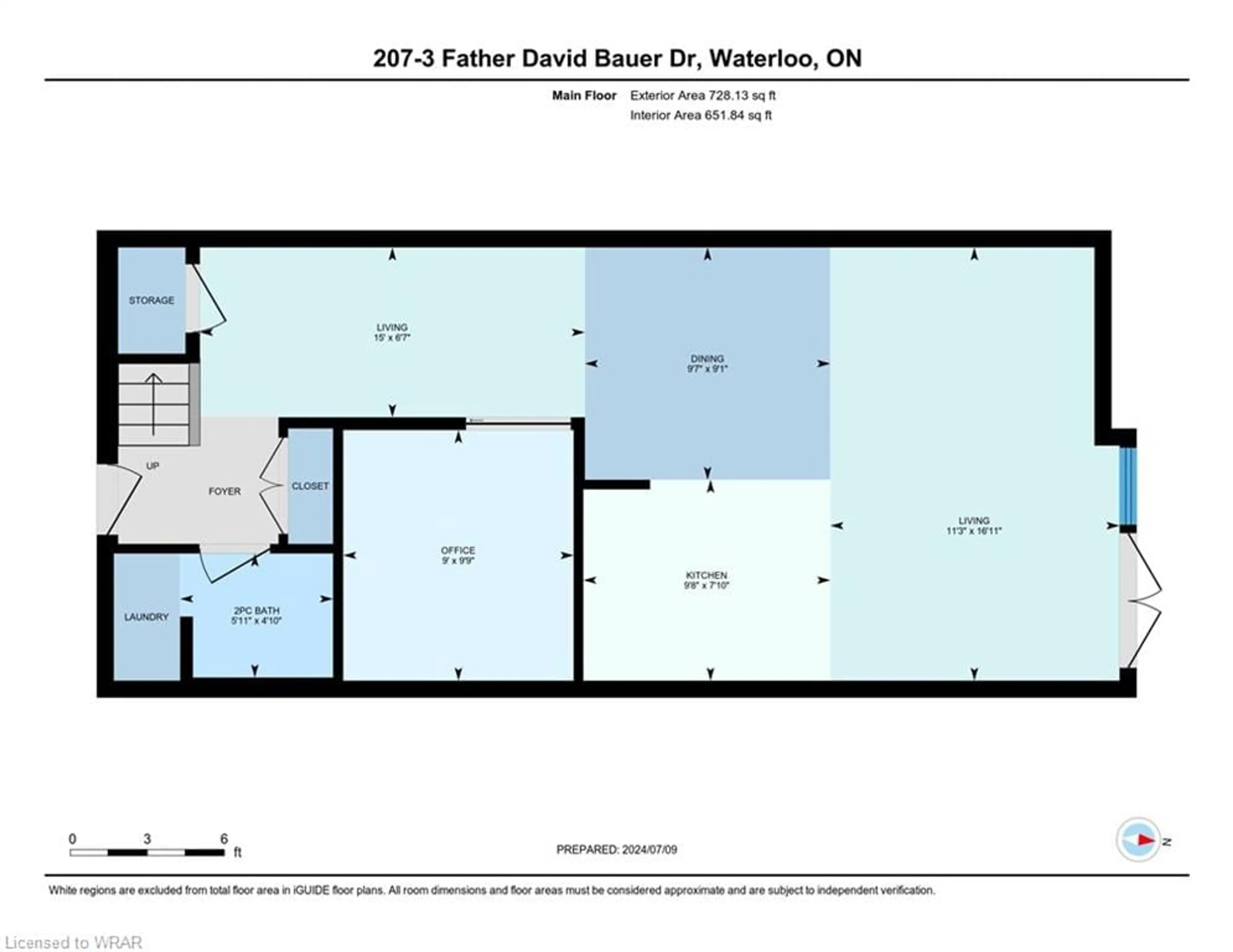 Floor plan for 3 Father David Bauer Dr #207, Waterloo Ontario N2L 6M1