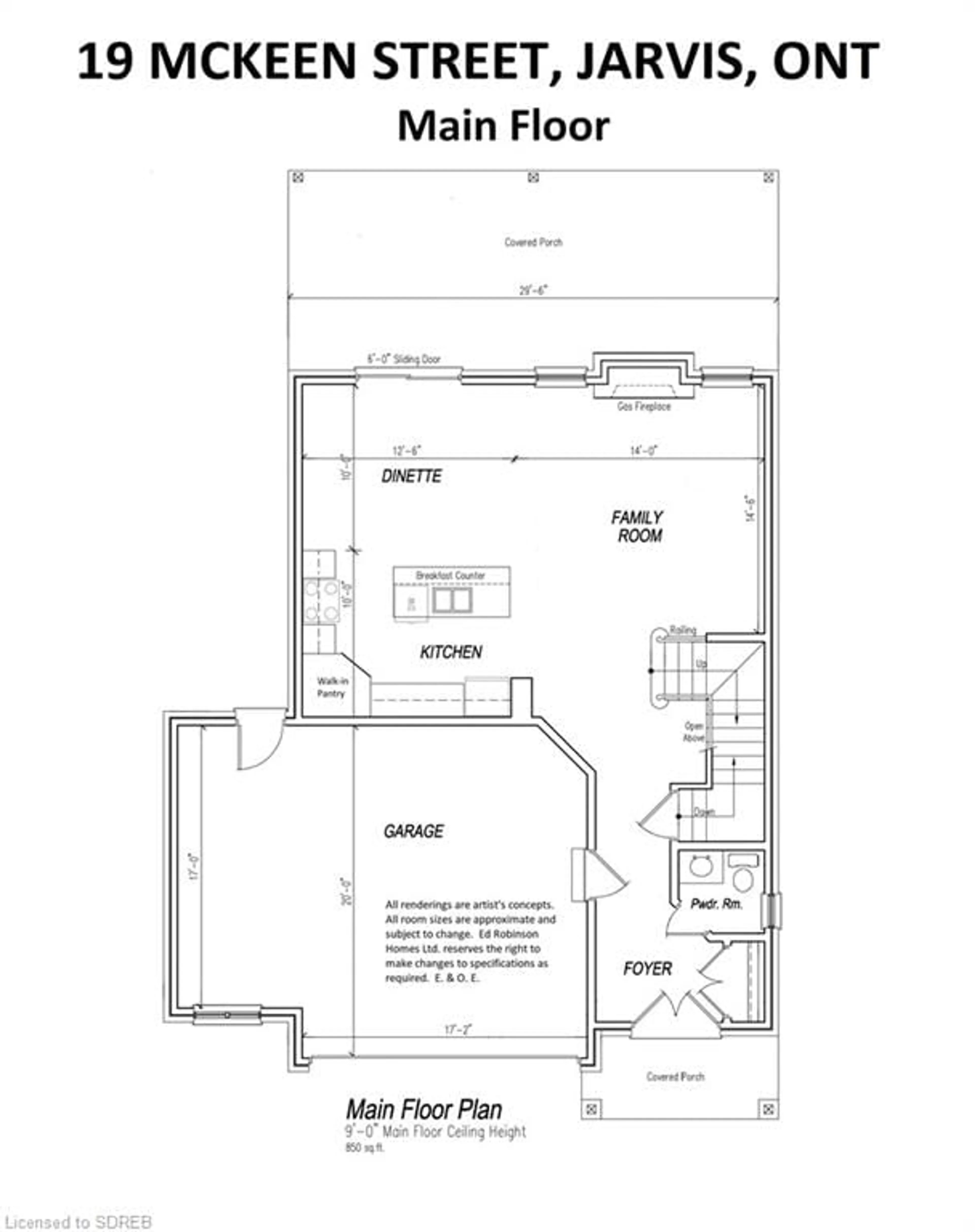 Floor plan for 19 Mckeen St, Jarvis Ontario N0A 1J0