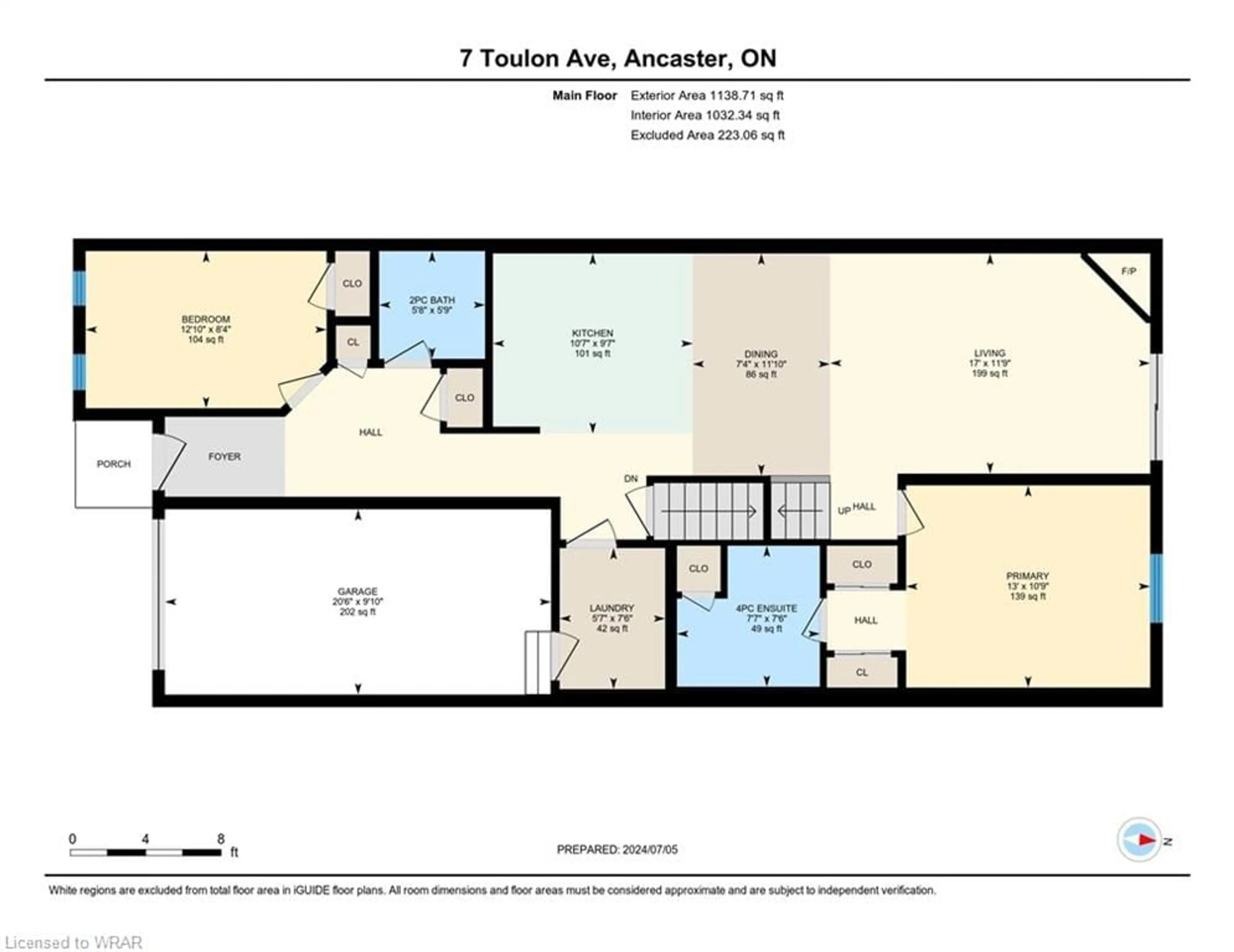 Floor plan for 7 Toulon Ave, Ancaster Ontario L9G 3K9