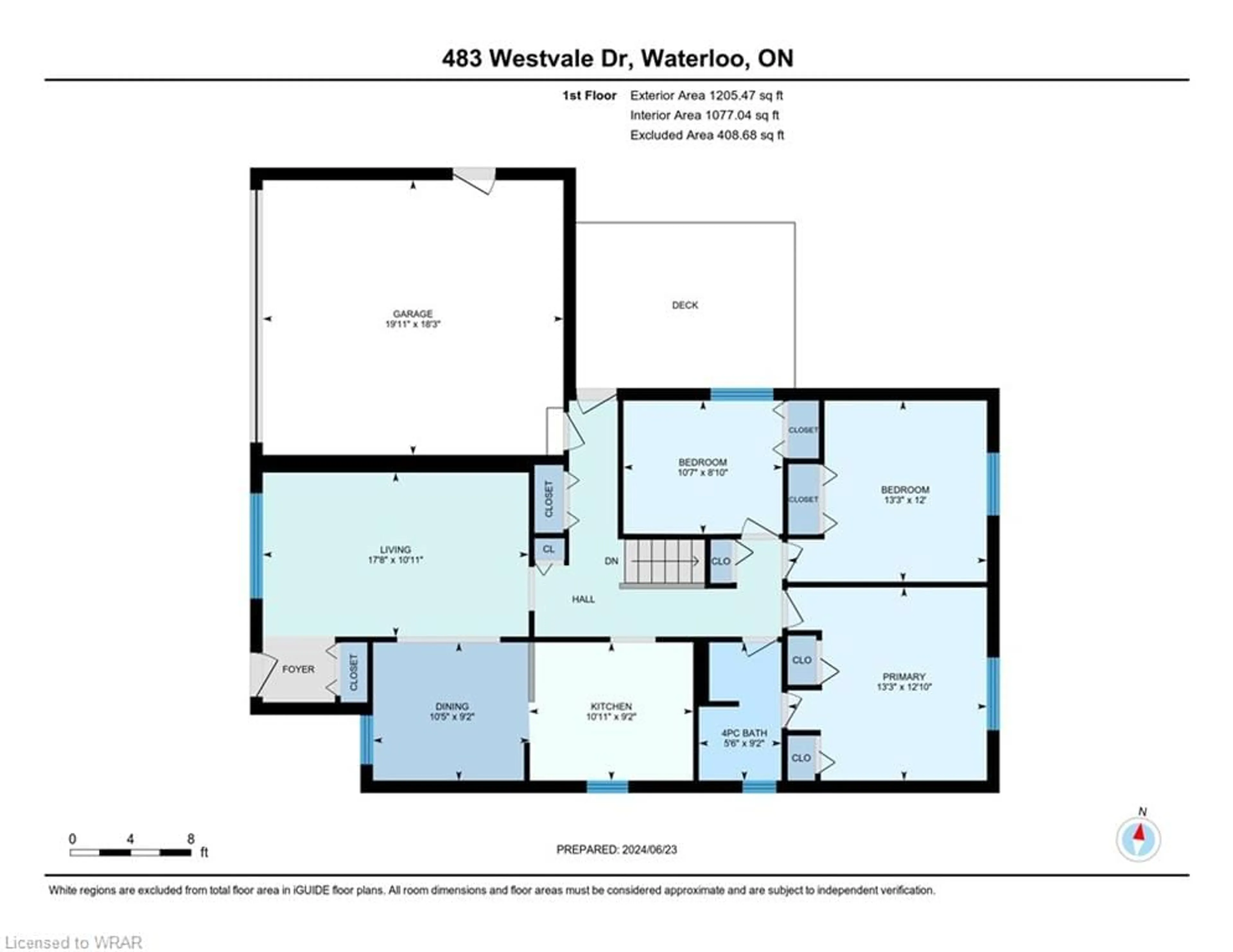 Floor plan for 483 Westvale Dr, Waterloo Ontario N2T 1T1