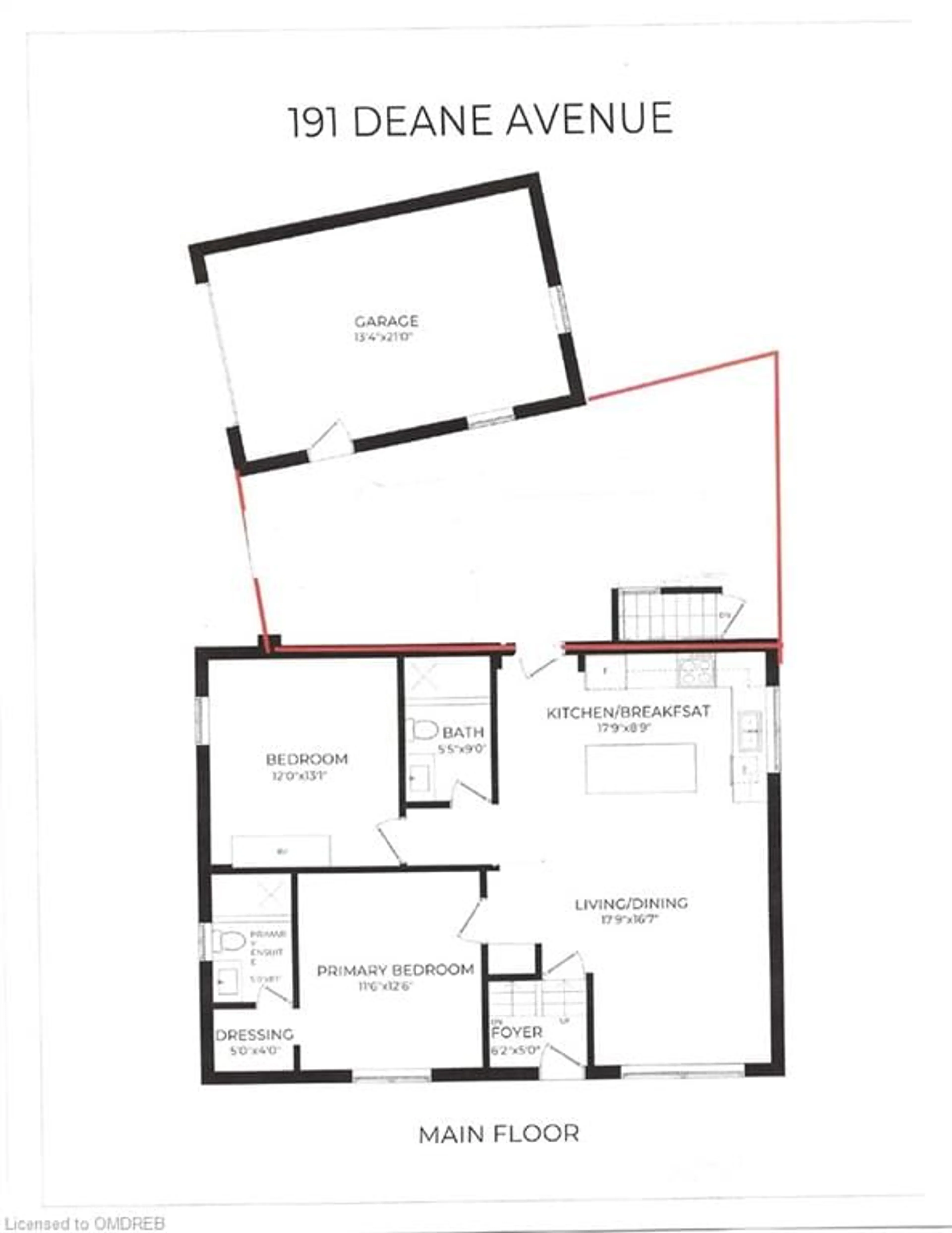 Floor plan for 191 Deane Ave, Oakville Ontario L6K 1N4