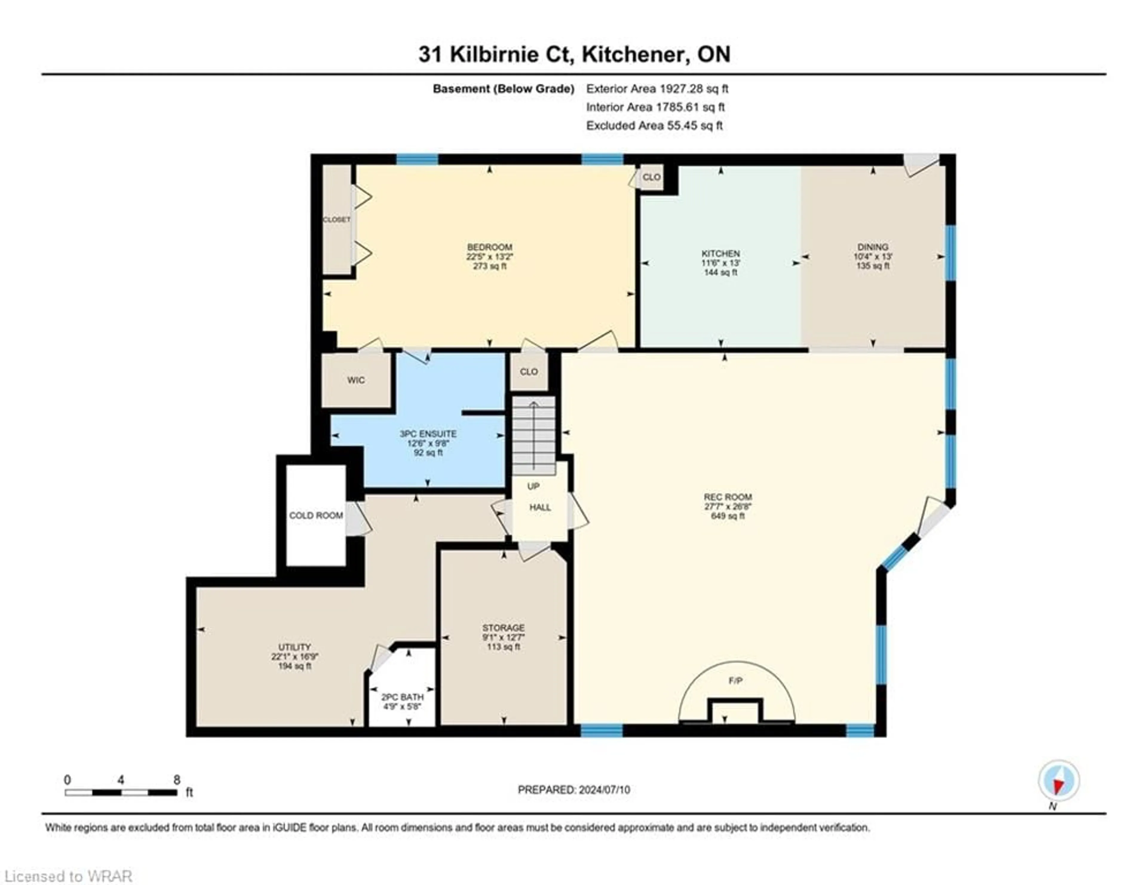 Floor plan for 31 Kilbirnie Crt, Kitchener Ontario N2R 1B7