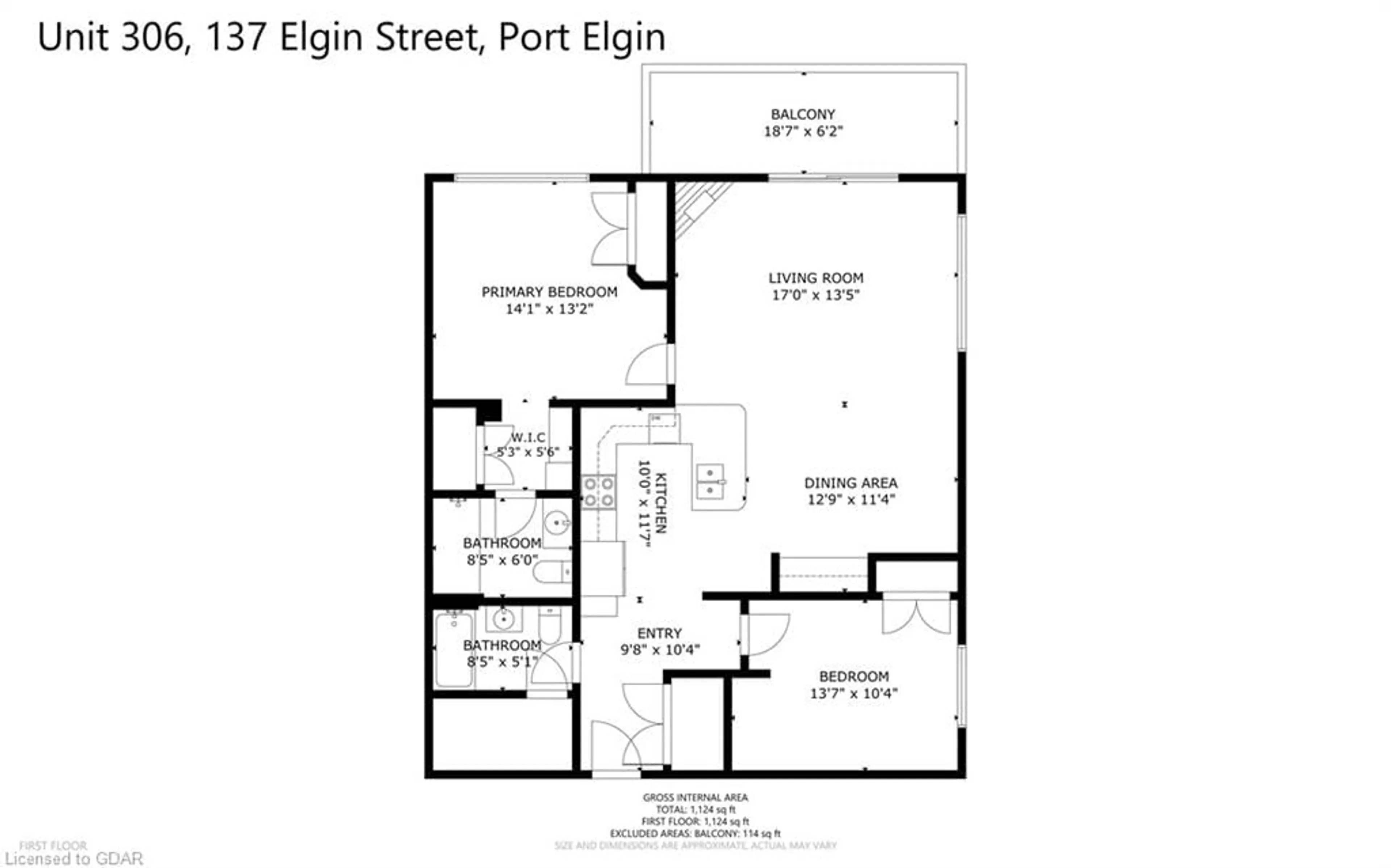 Floor plan for 137 Elgin St #306, Port Elgin Ontario N0H 2C2