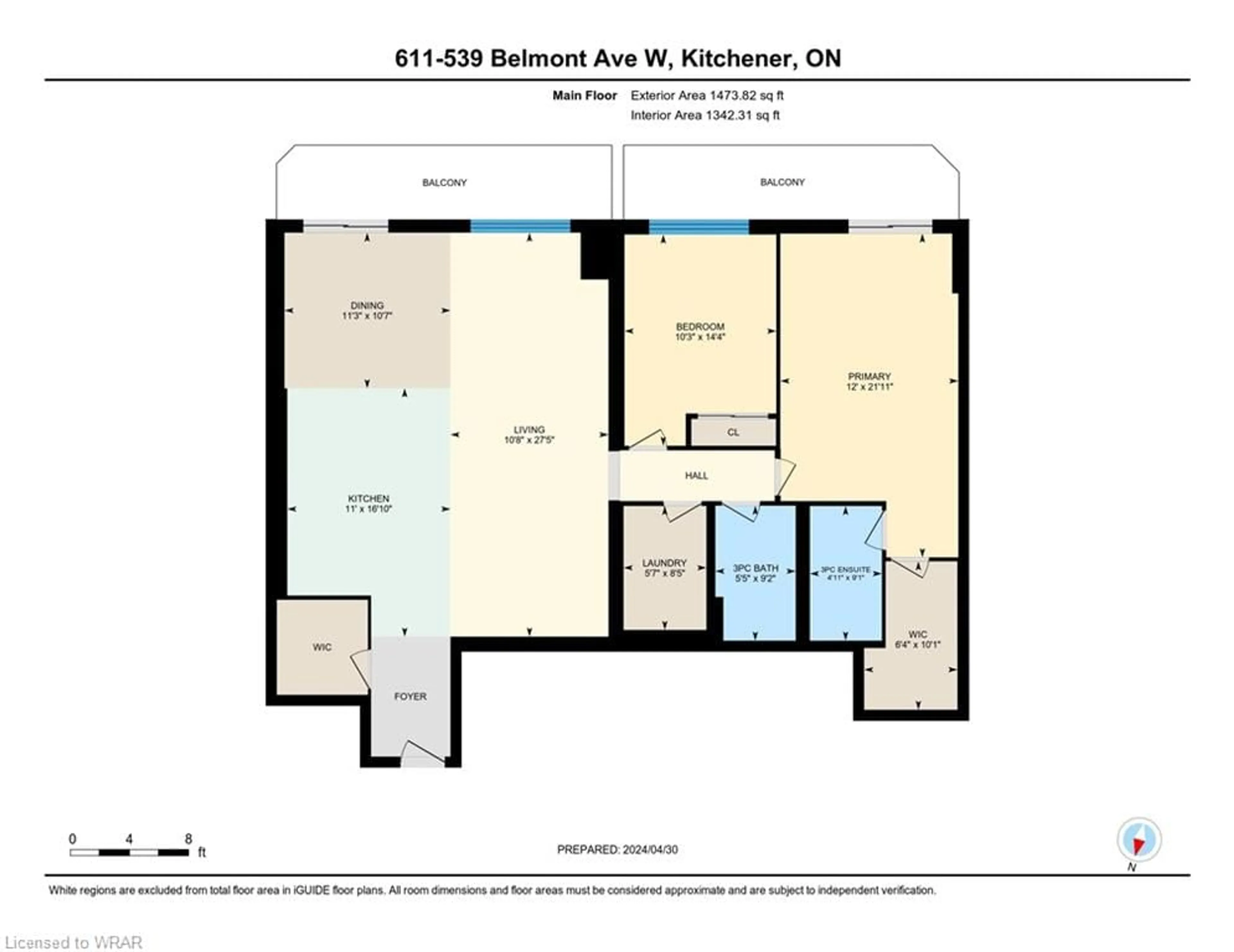 Floor plan for 539 Belmont Ave #611, Kitchener Ontario N2M 0A2