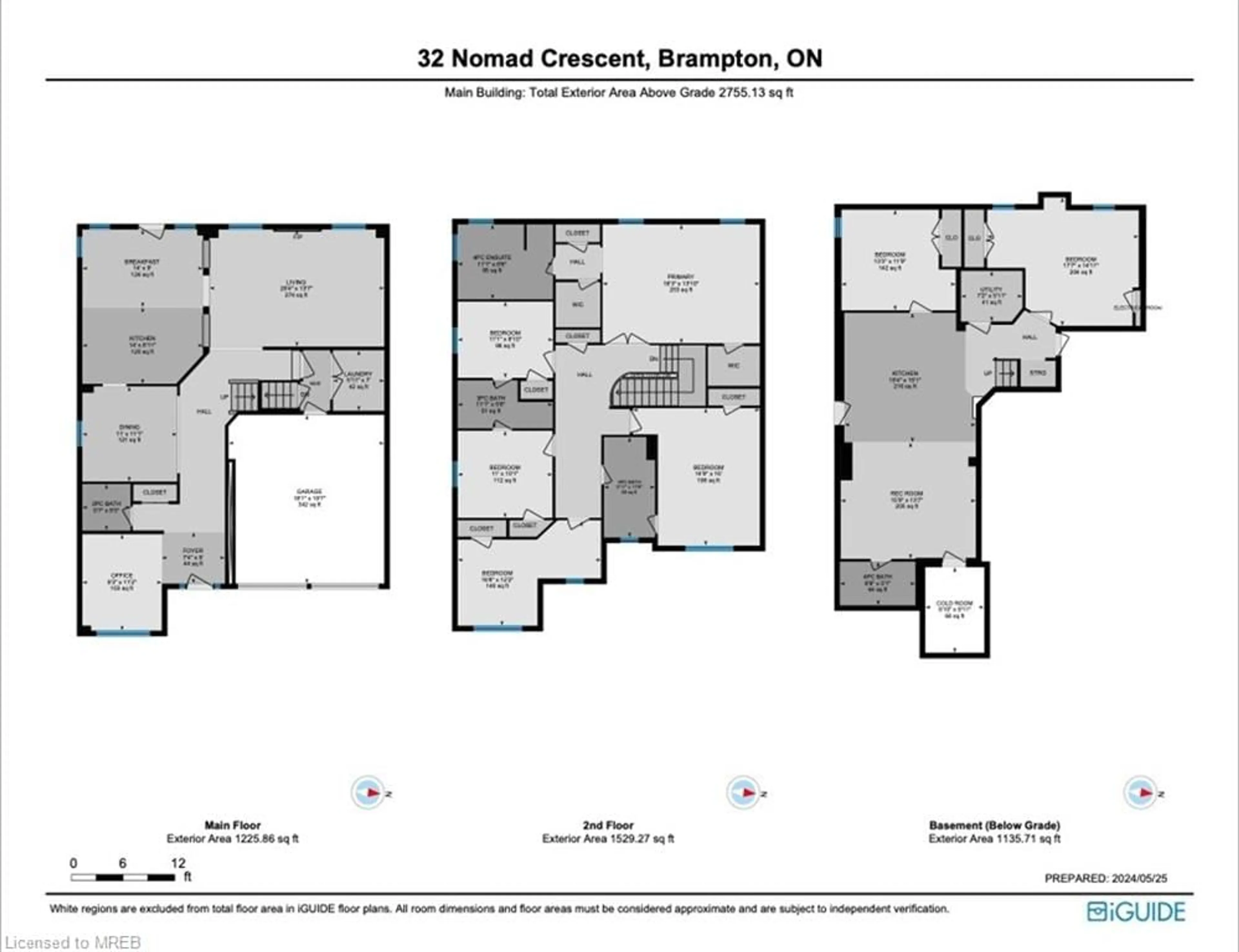 Floor plan for 32 Nomad Cres, Brampton Ontario L6Y 5N5