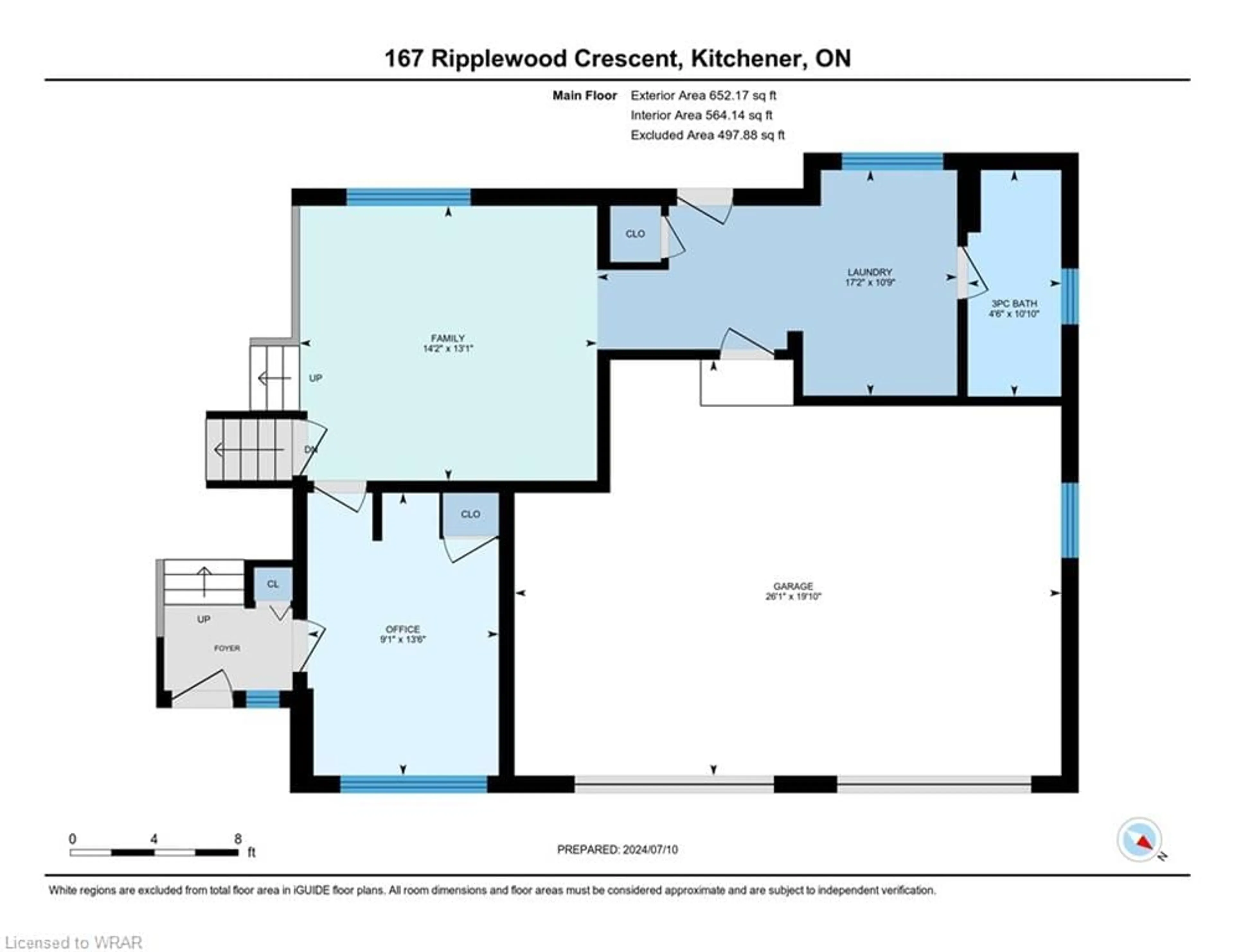 Floor plan for 167 Ripplewood Cres, Kitchener Ontario N2M 4R9