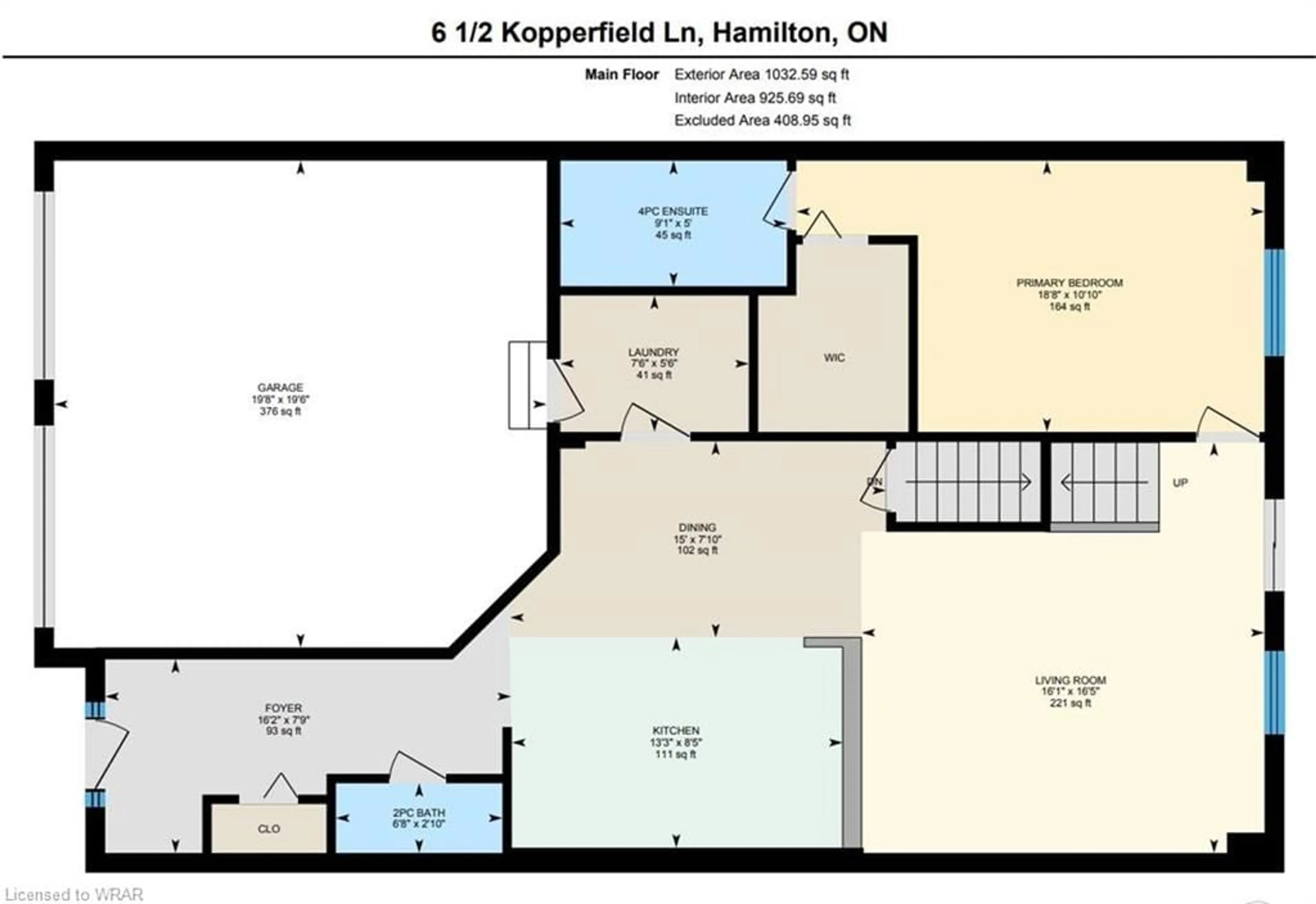 Floor plan for 6 1/2 Kopperfield Lane, Hamilton Ontario L0R 1W0