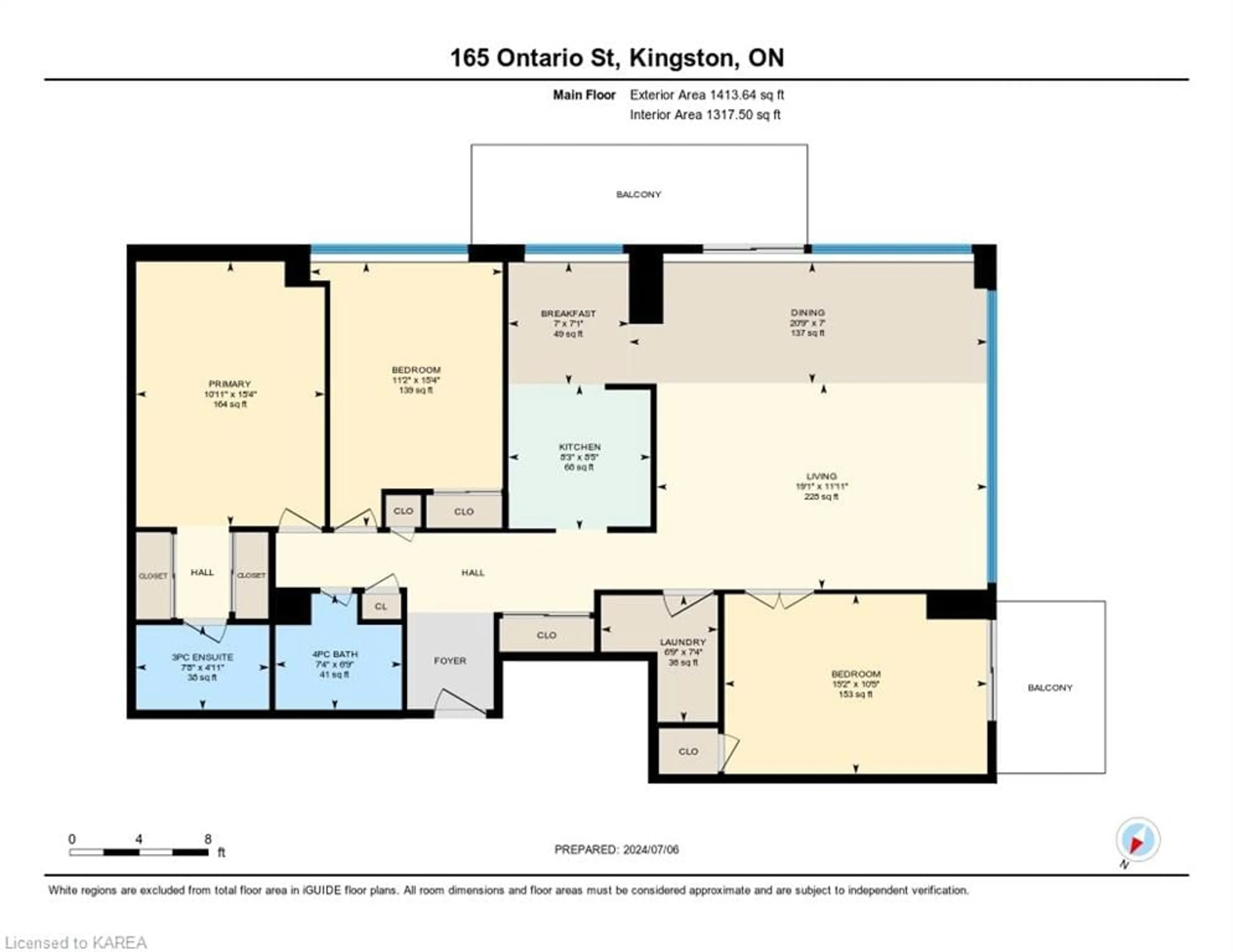 Floor plan for 165 Ontario St #408, Kingston Ontario K7L 2Y6