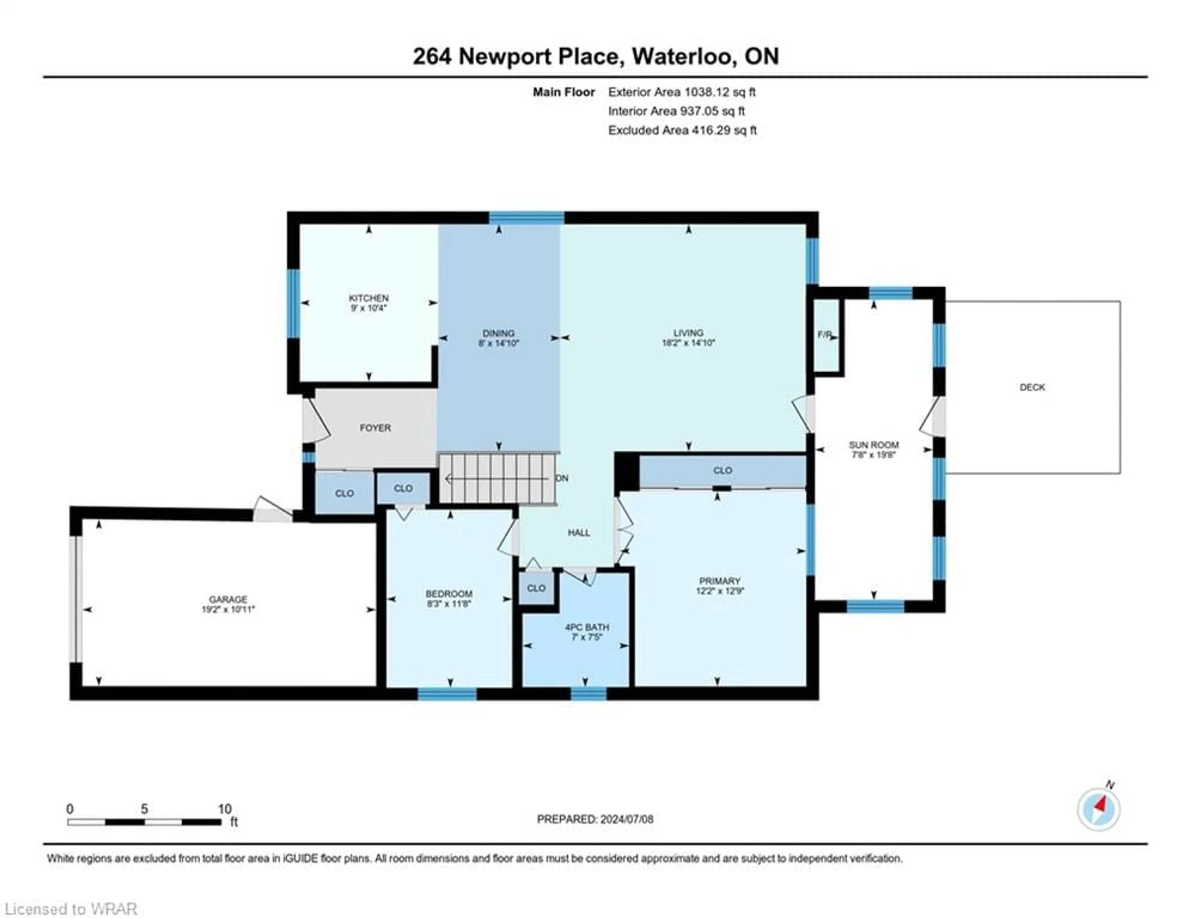 Floor plan for 264 Newport Pl, Waterloo Ontario N2T 2B5