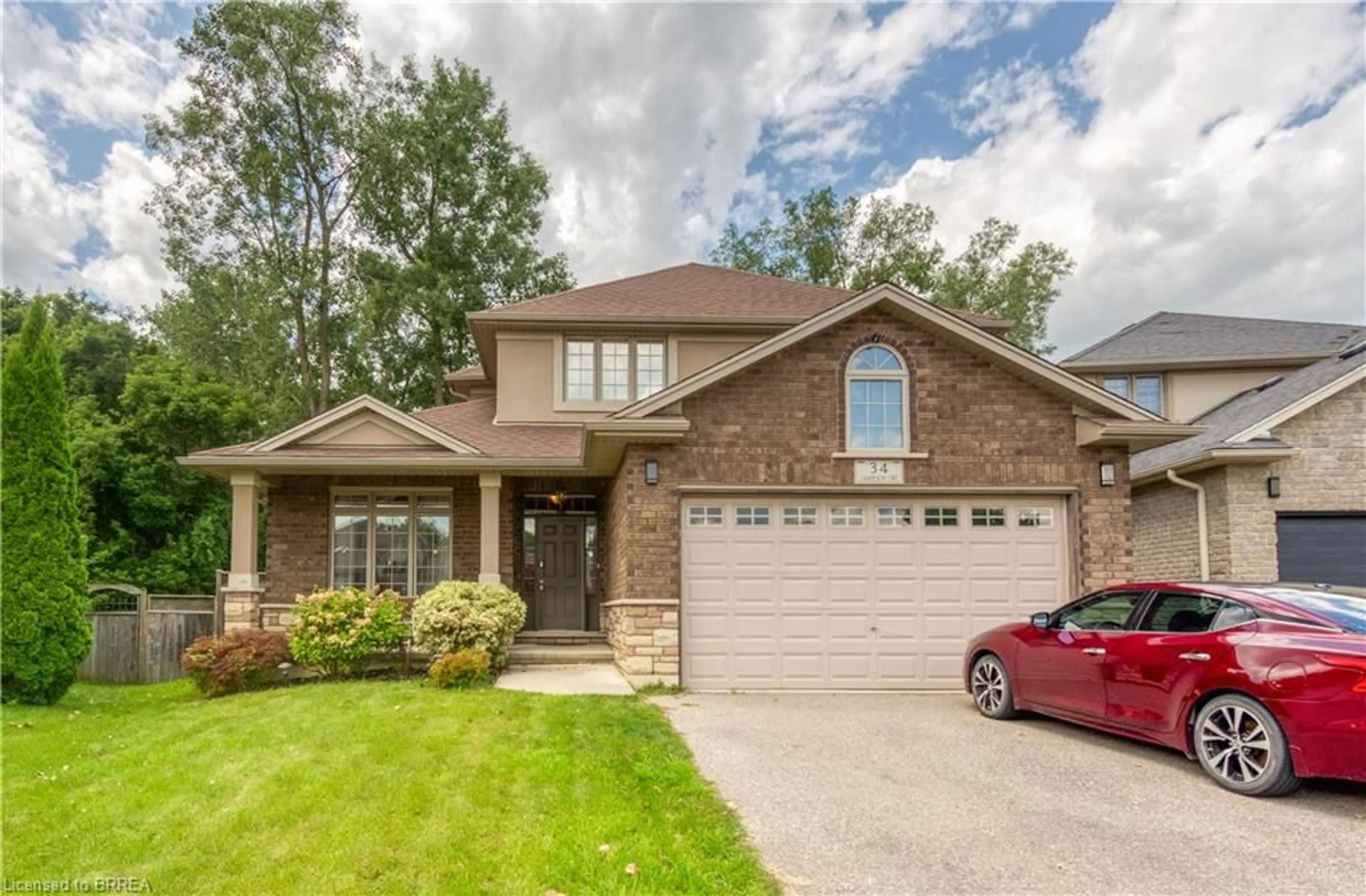 Home with brick exterior material for 34 Jamieson Crt, Brantford Ontario N3T 6T1