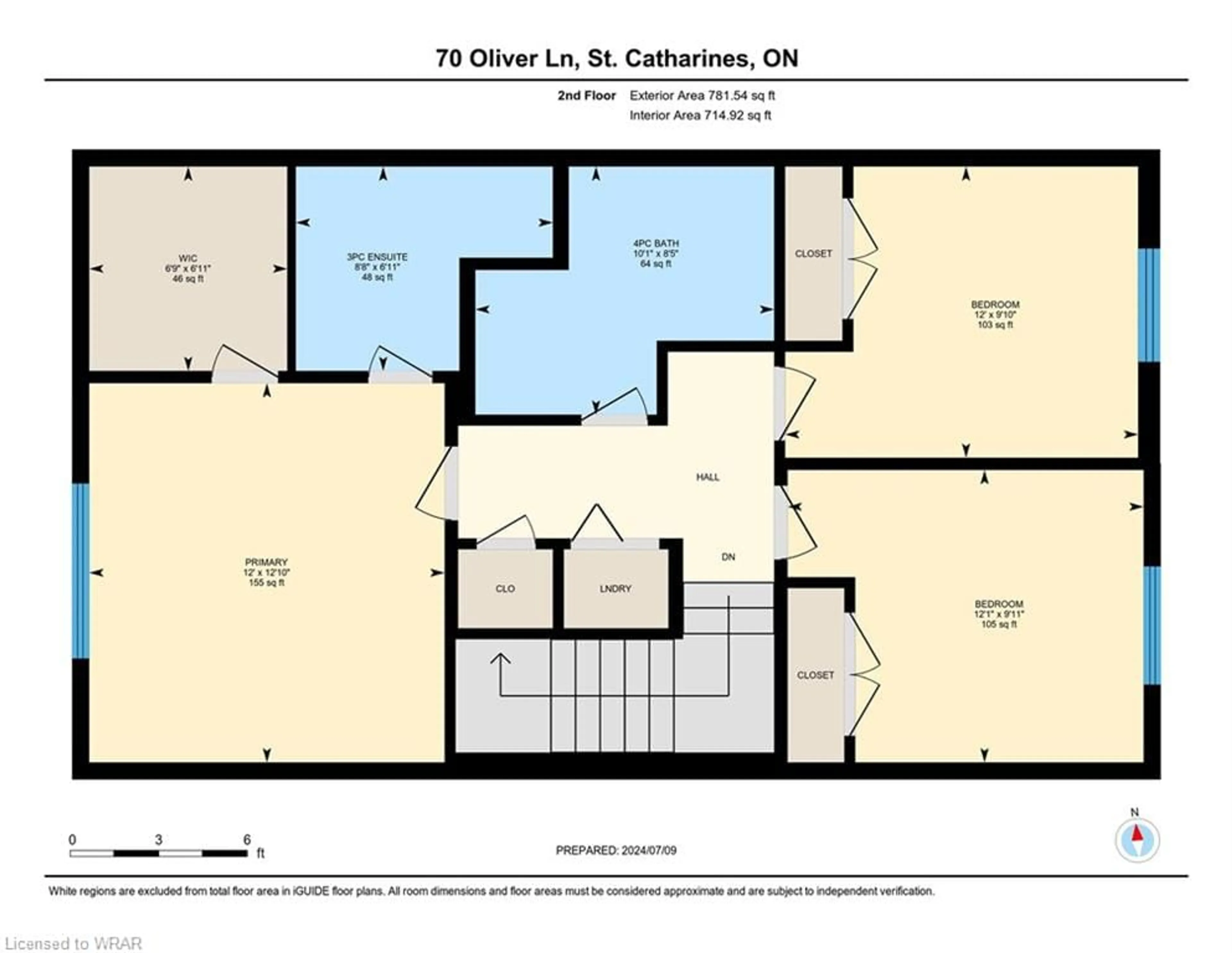 Floor plan for 70 Oliver Lane, St. Catharines Ontario L2P 0E4