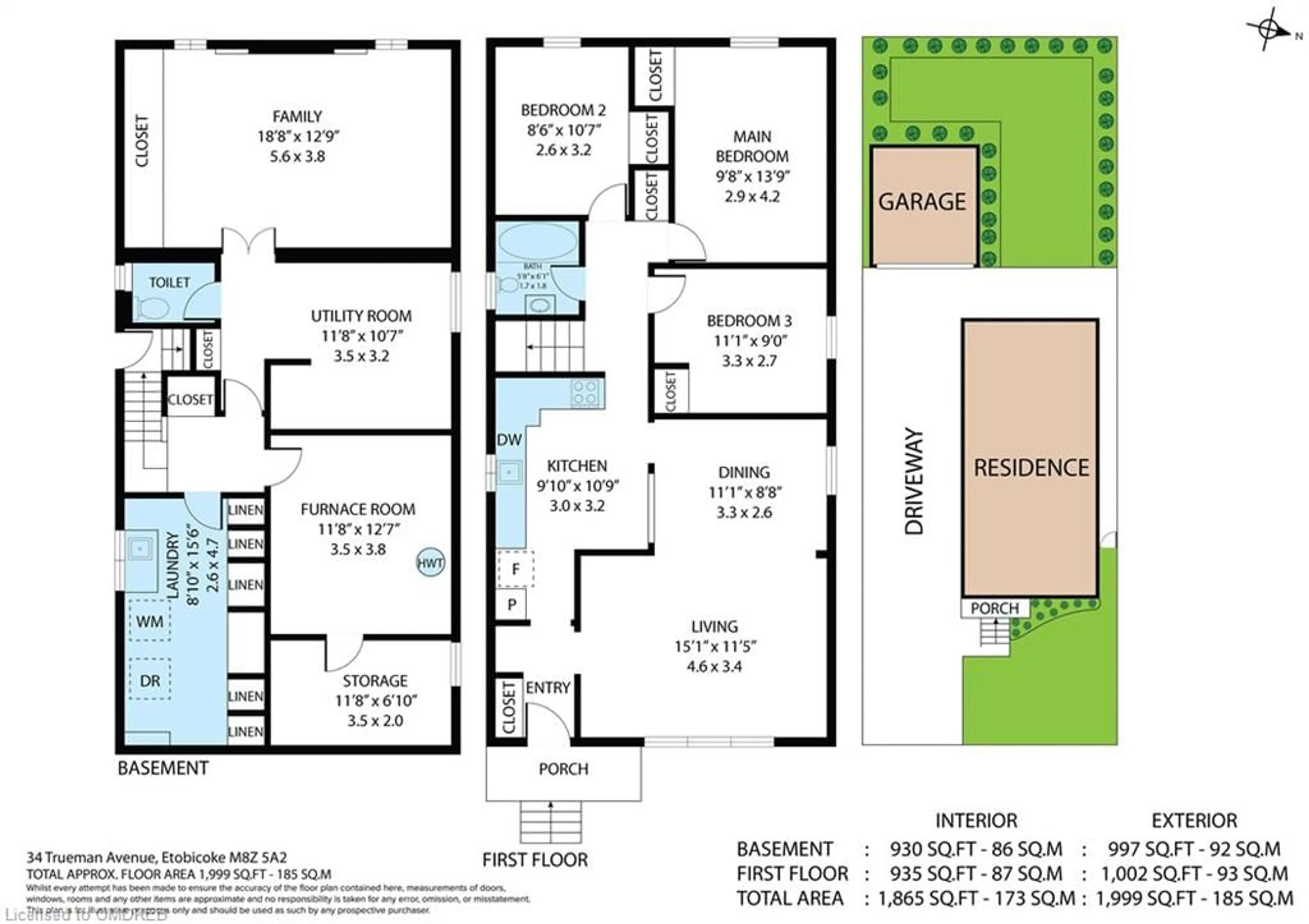 Floor plan for 34 Trueman Ave, Etobicoke Ontario M8Z 5A2