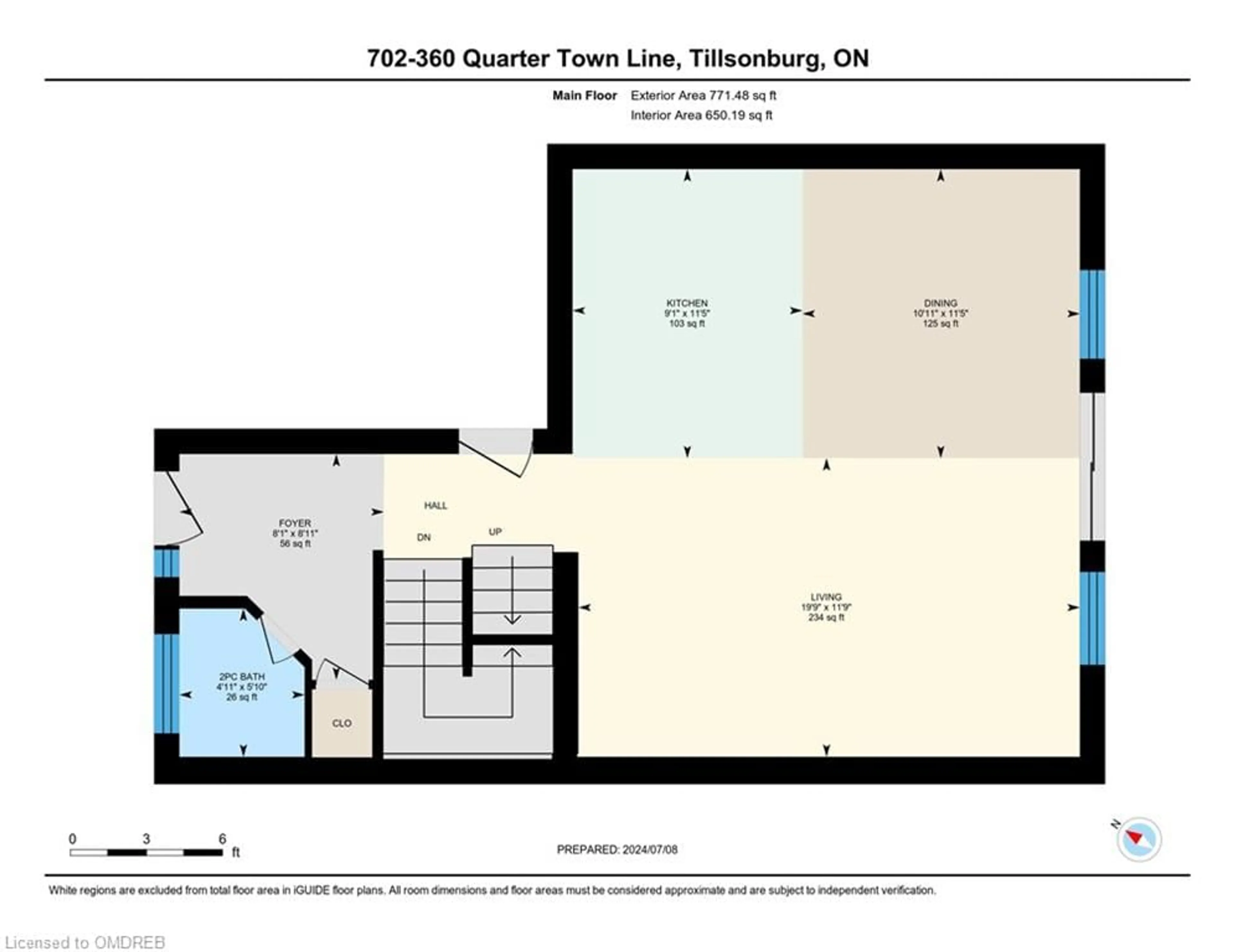 Floor plan for 360 Quarter Town Line #702, Tillsonburg Ontario N4G 0H7