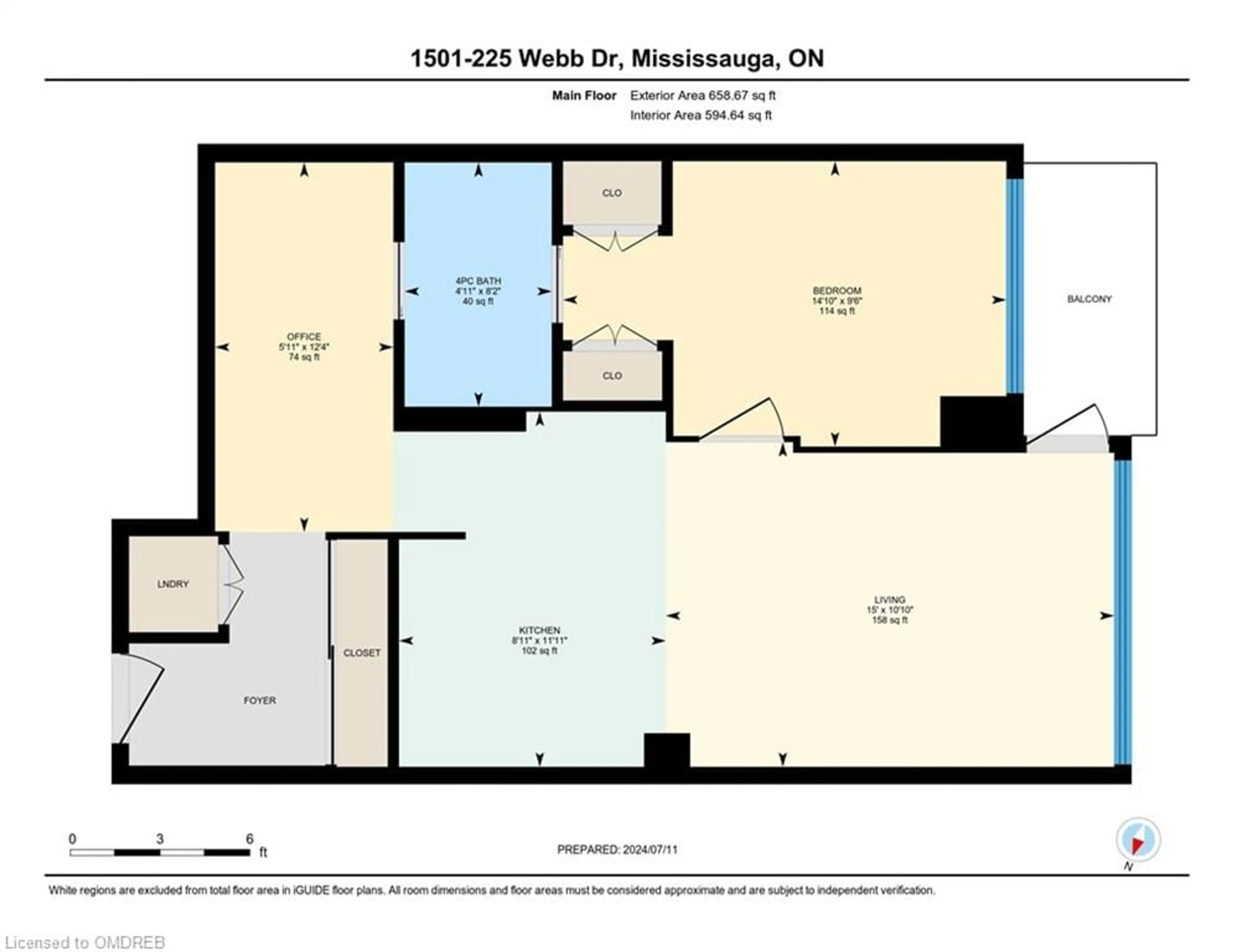 Floor plan for 225 Webb Dr #1501, Mississauga Ontario L5B 4P2