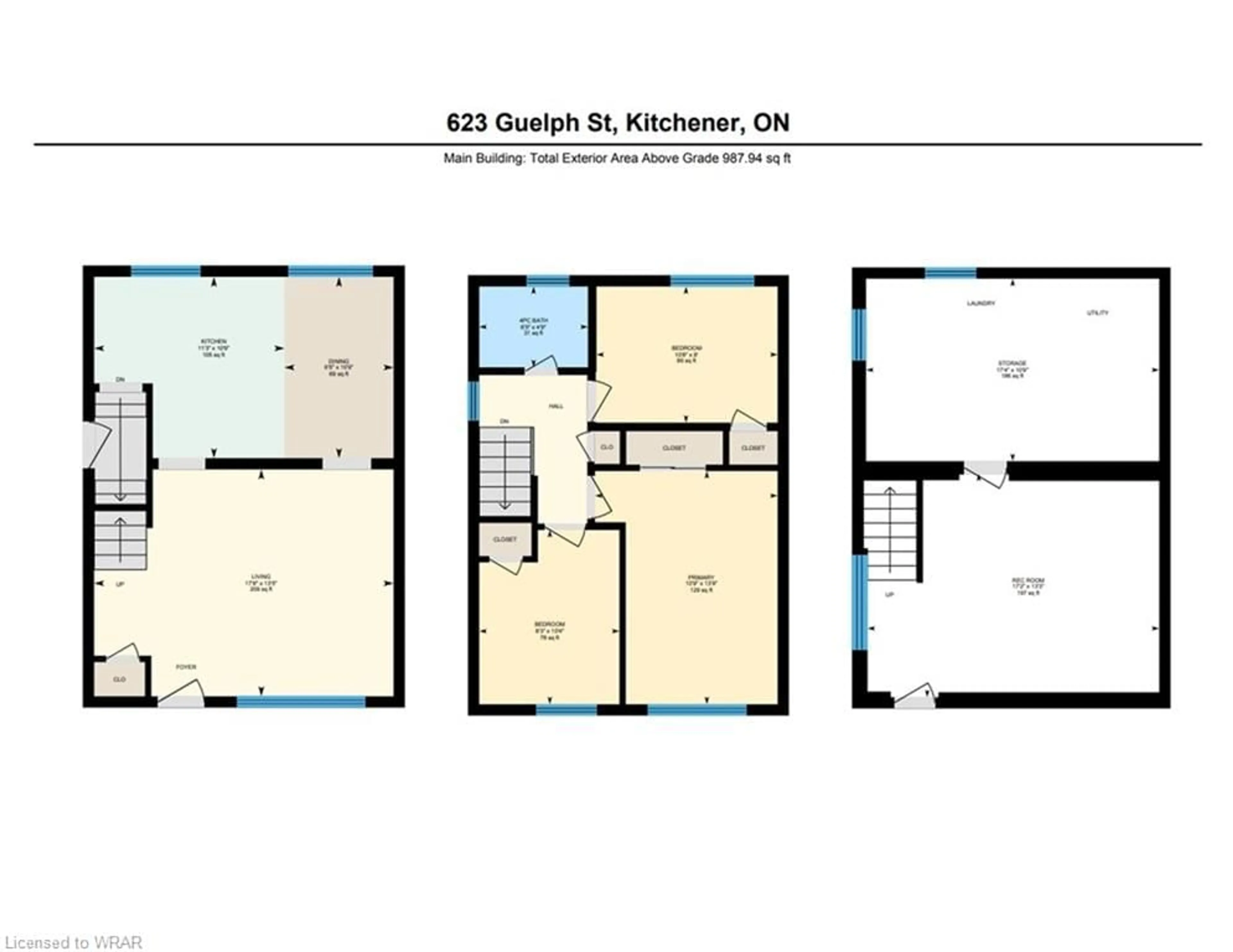 Floor plan for 623 Guelph St, Kitchener Ontario N2H 5Y5