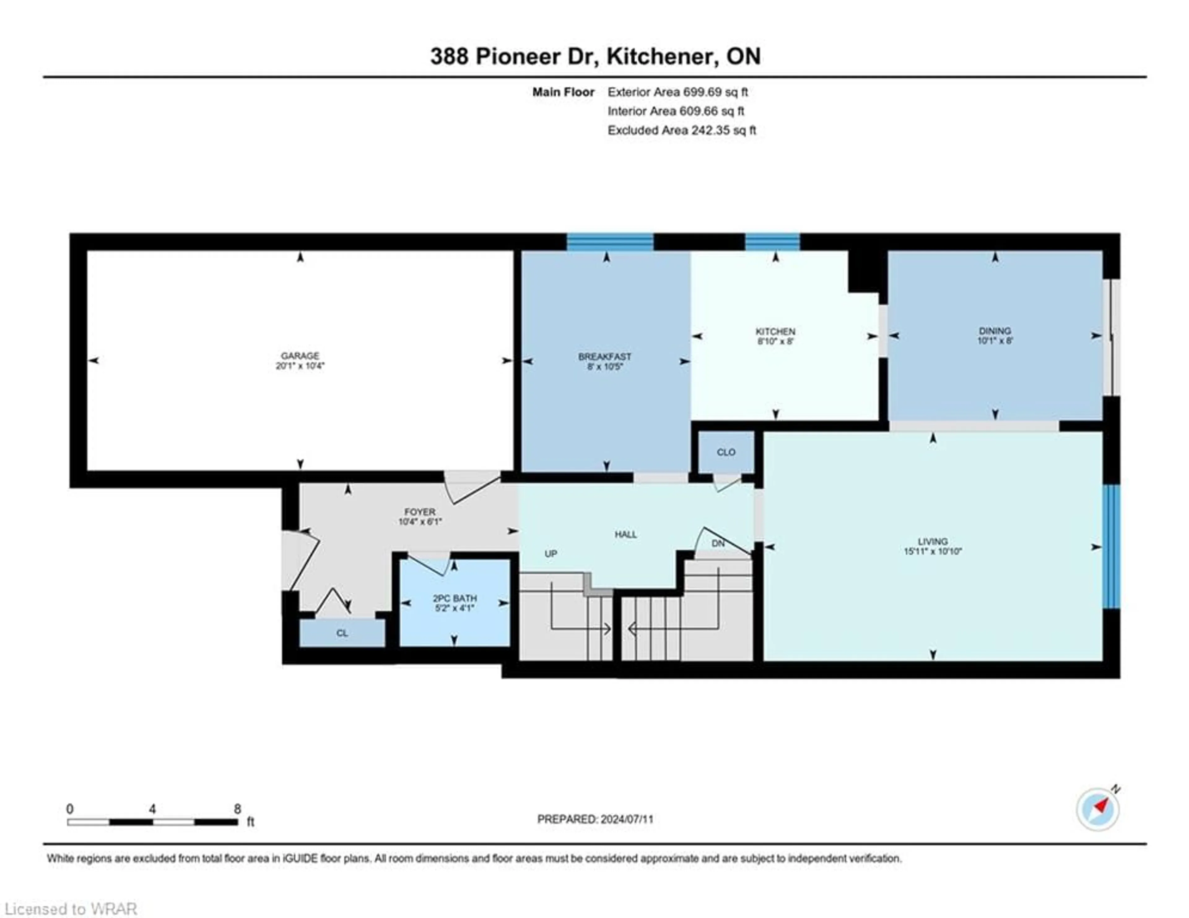 Floor plan for 388 Pioneer Dr, Kitchener Ontario N2P 1K6