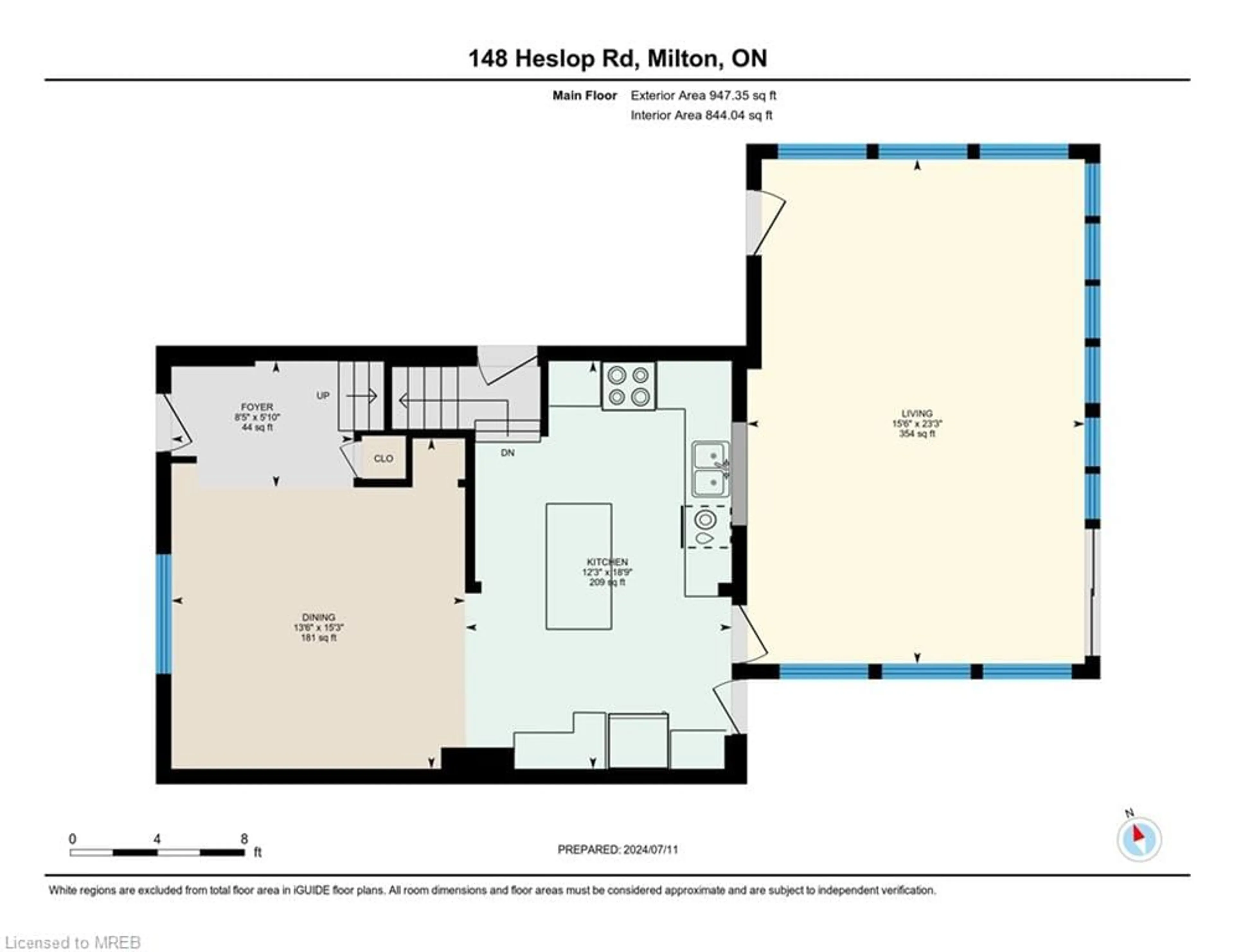 Floor plan for 148 Heslop Rd, Milton Ontario L9T 1B4