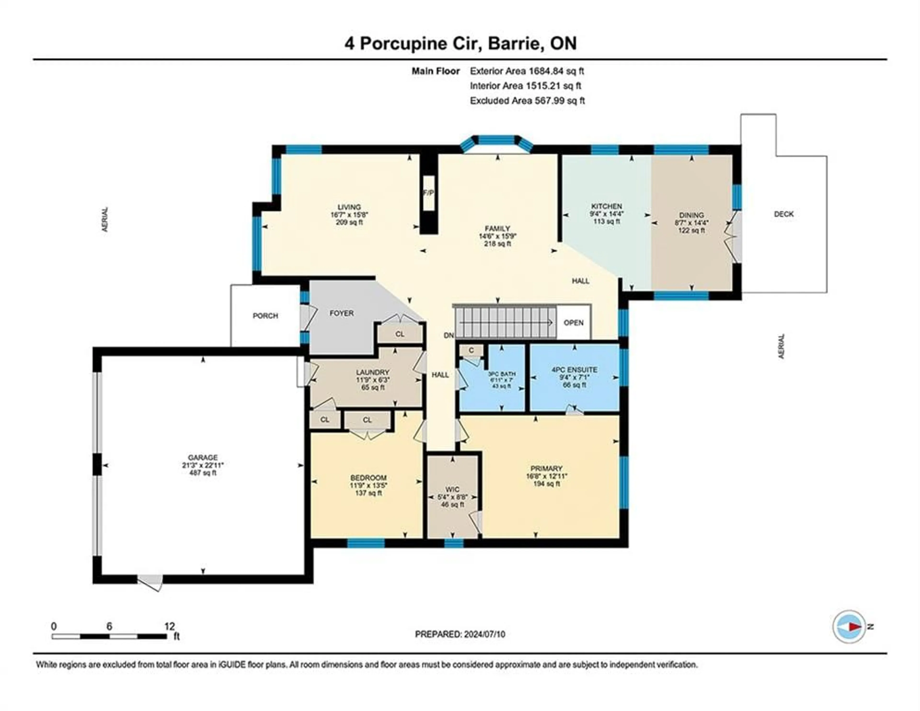 Floor plan for 4 Porcupine Cir, Barrie Ontario L4N 7Z6