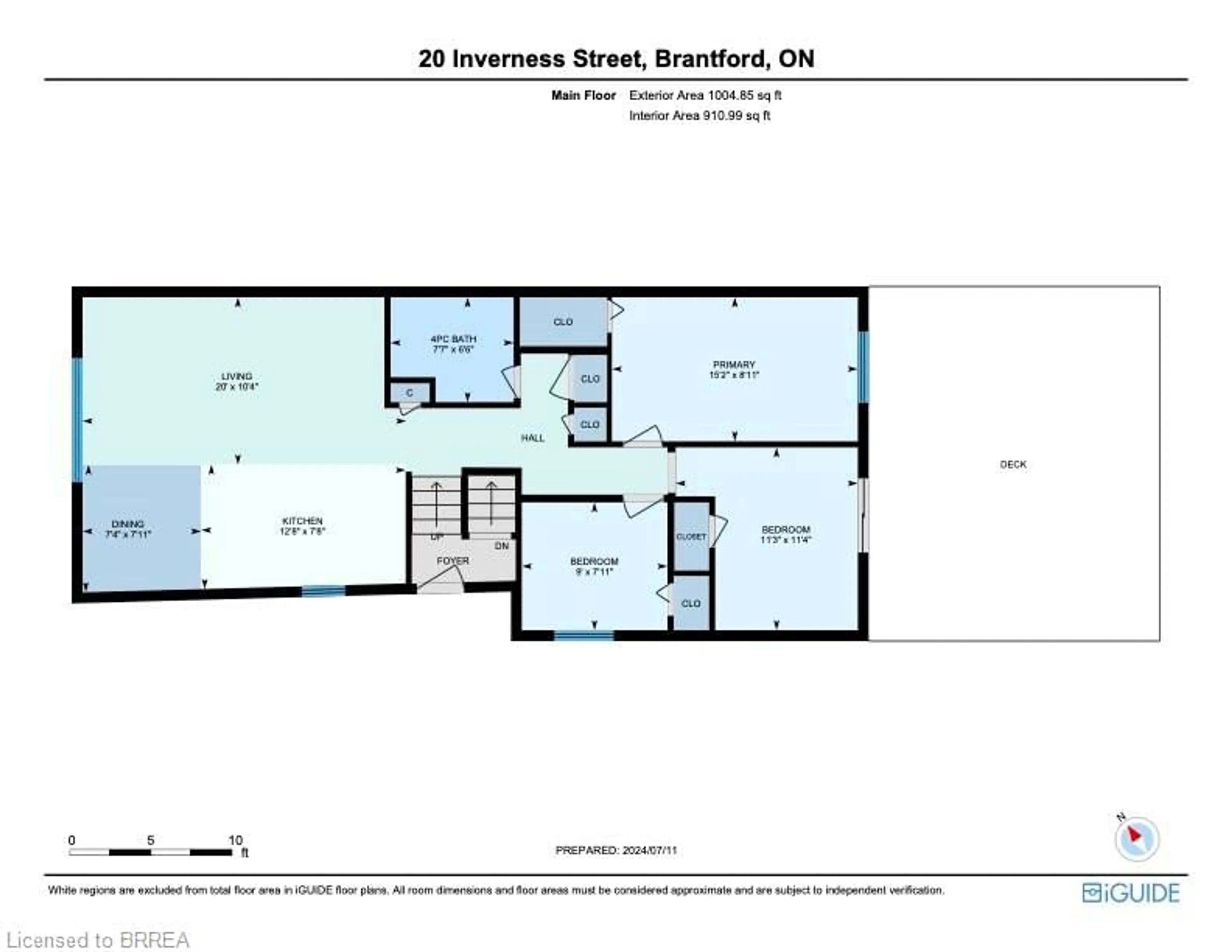 Floor plan for 20 Inverness St, Brantford Ontario N3V 1A8