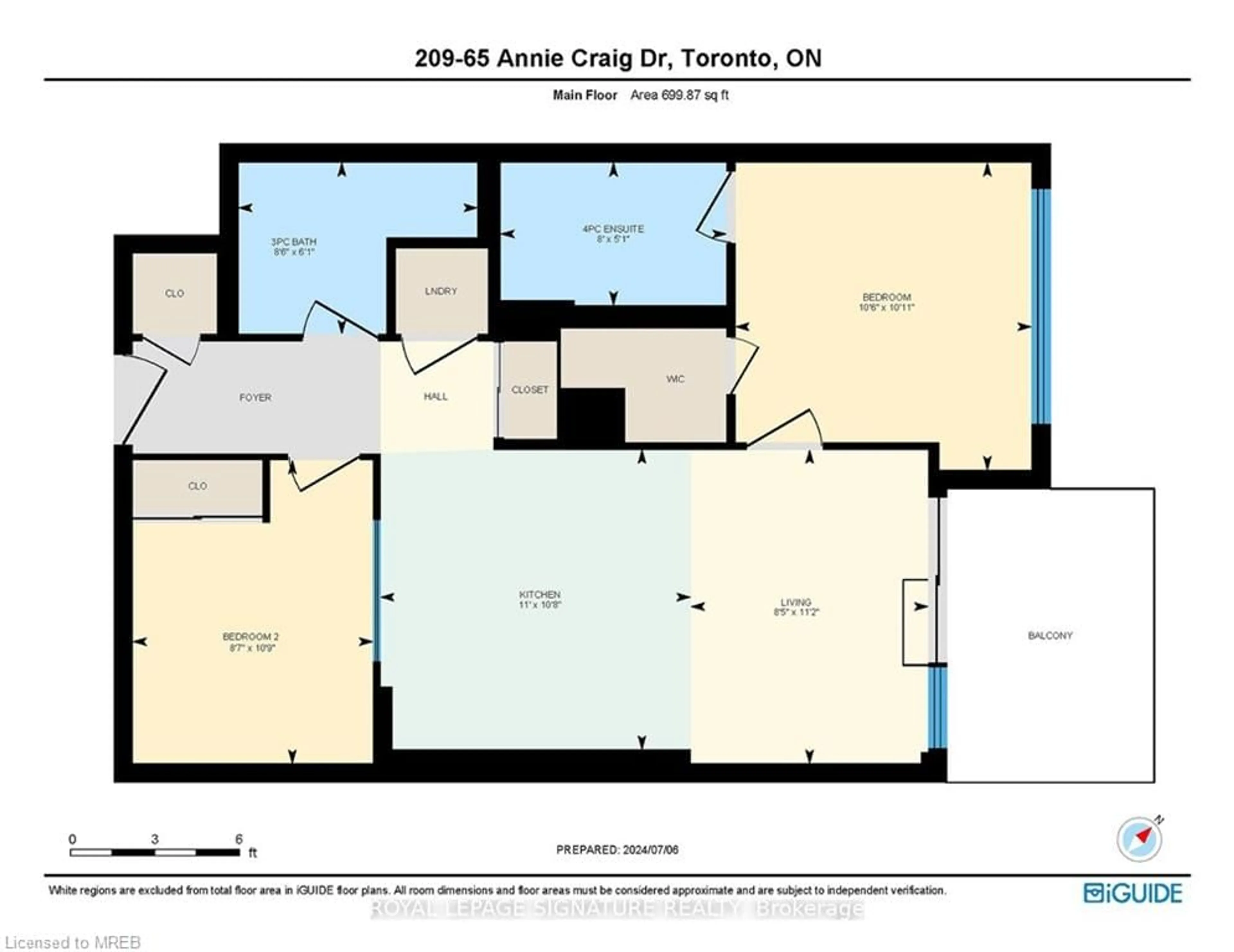 Floor plan for 65 Annie Craig Dr #209, Toronto Ontario M8V 0G3