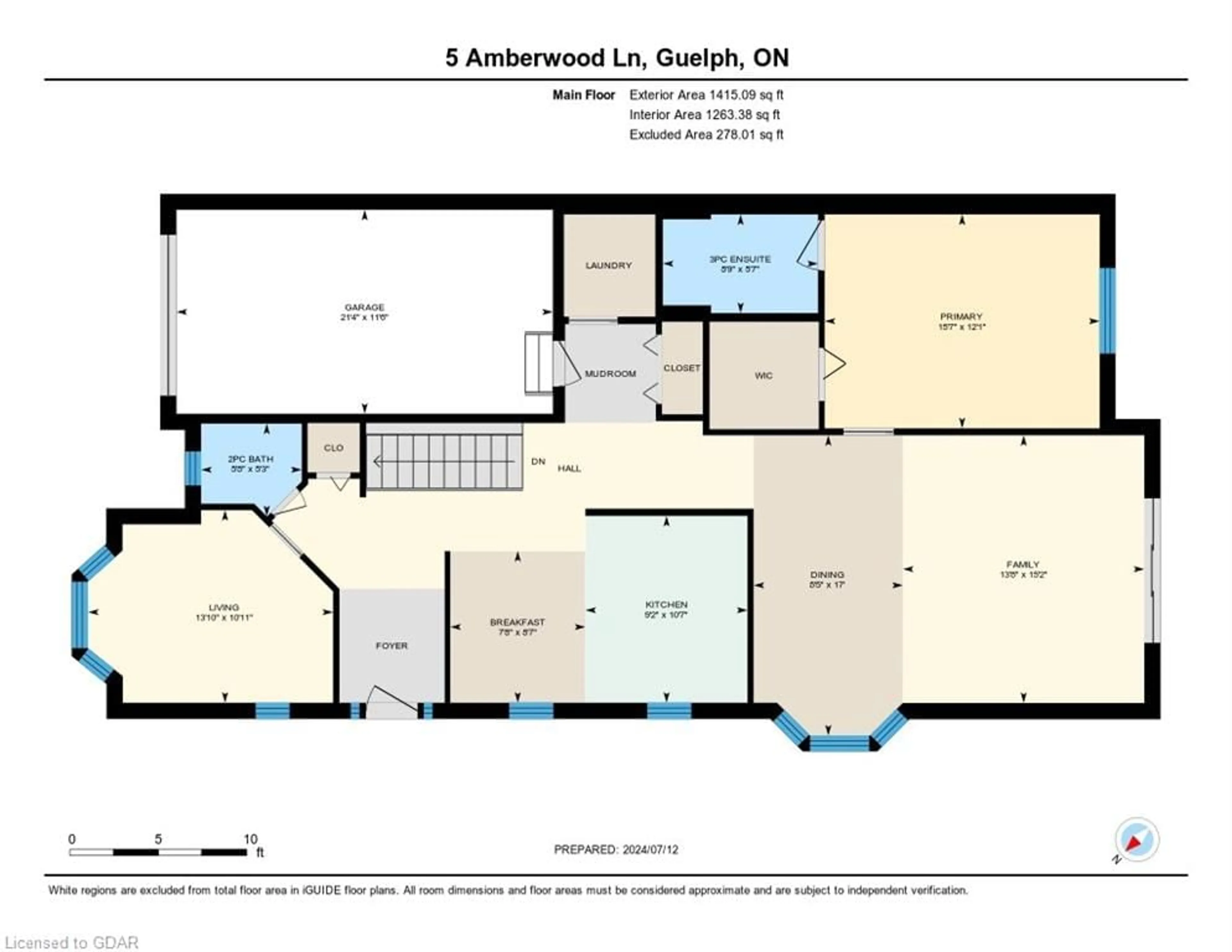 Floor plan for 5 Amberwood Lane, Guelph Ontario N1G 4X7