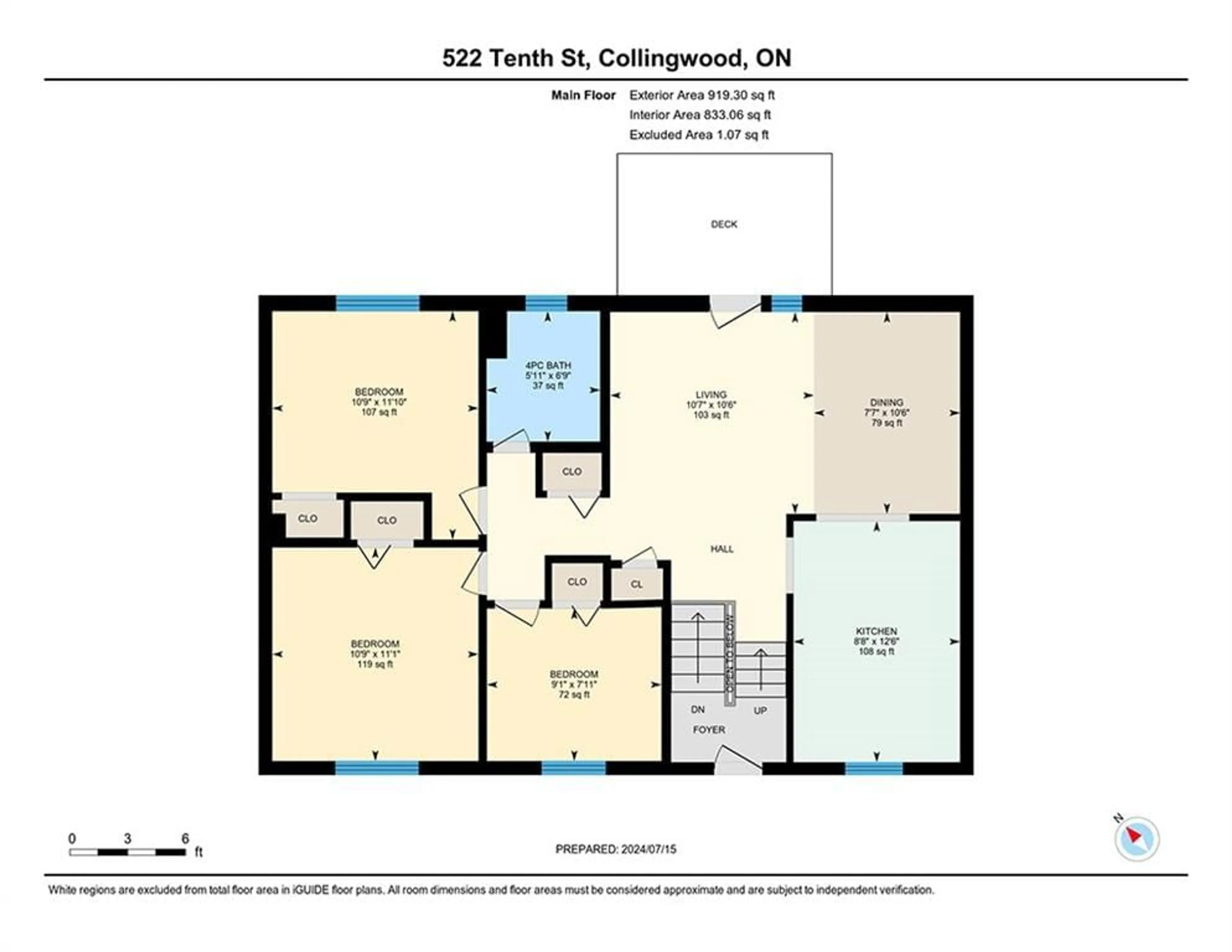 Floor plan for 522 Tenth St, Collingwood Ontario L9Y 2H3