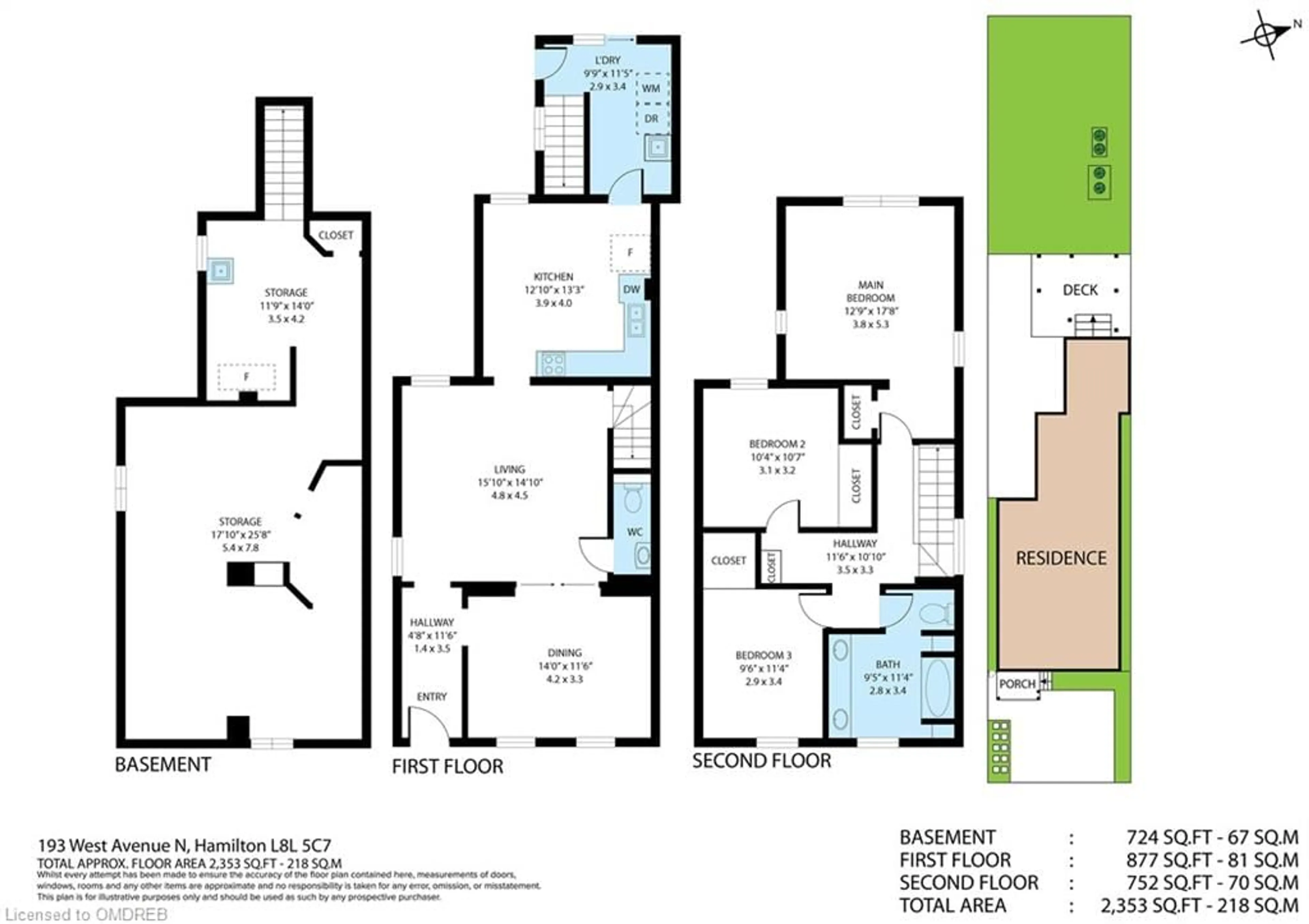 Floor plan for 193 West Ave, Hamilton Ontario L8L 5C7