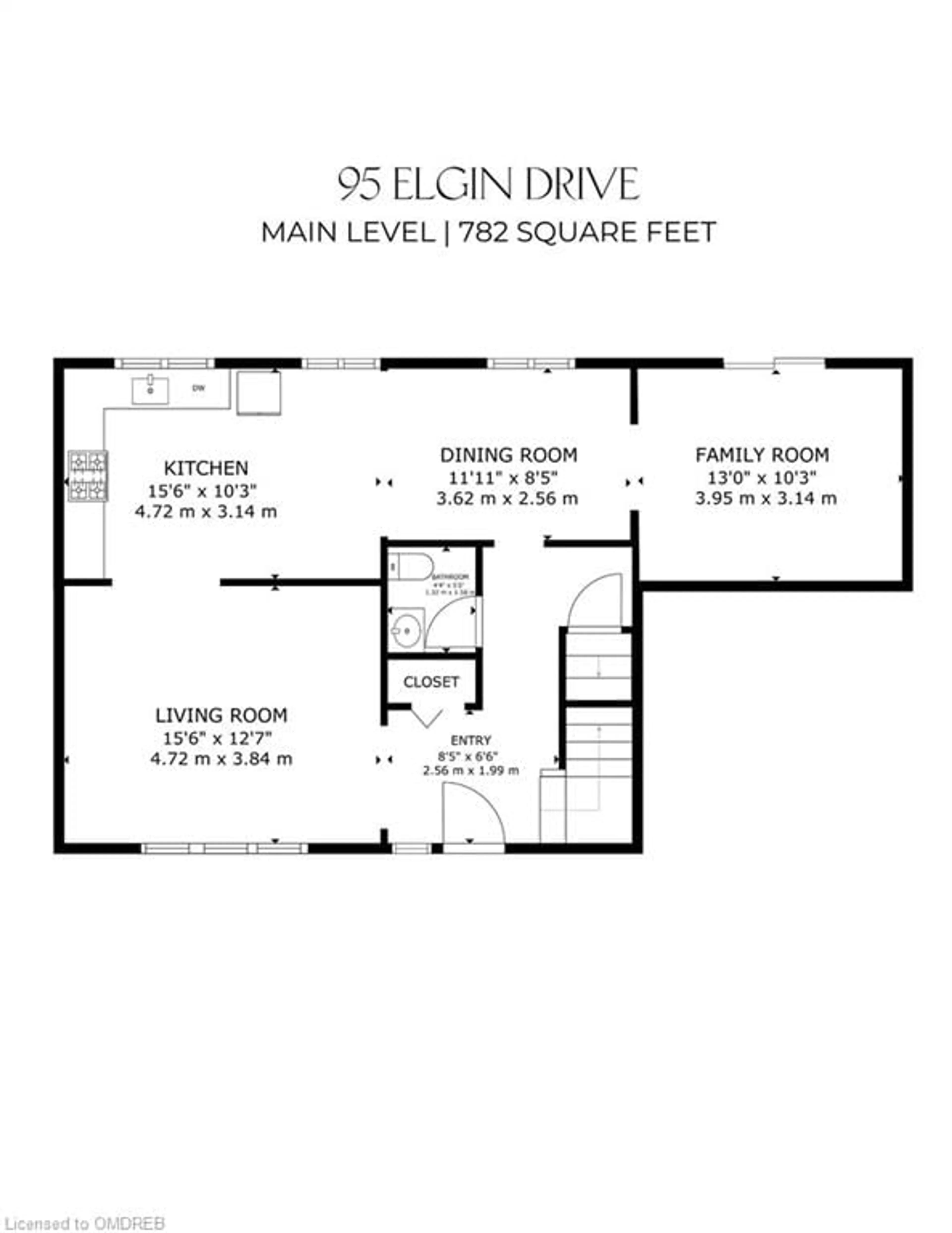 Floor plan for 95 Elgin Dr, Brampton Ontario L6Y 2E6