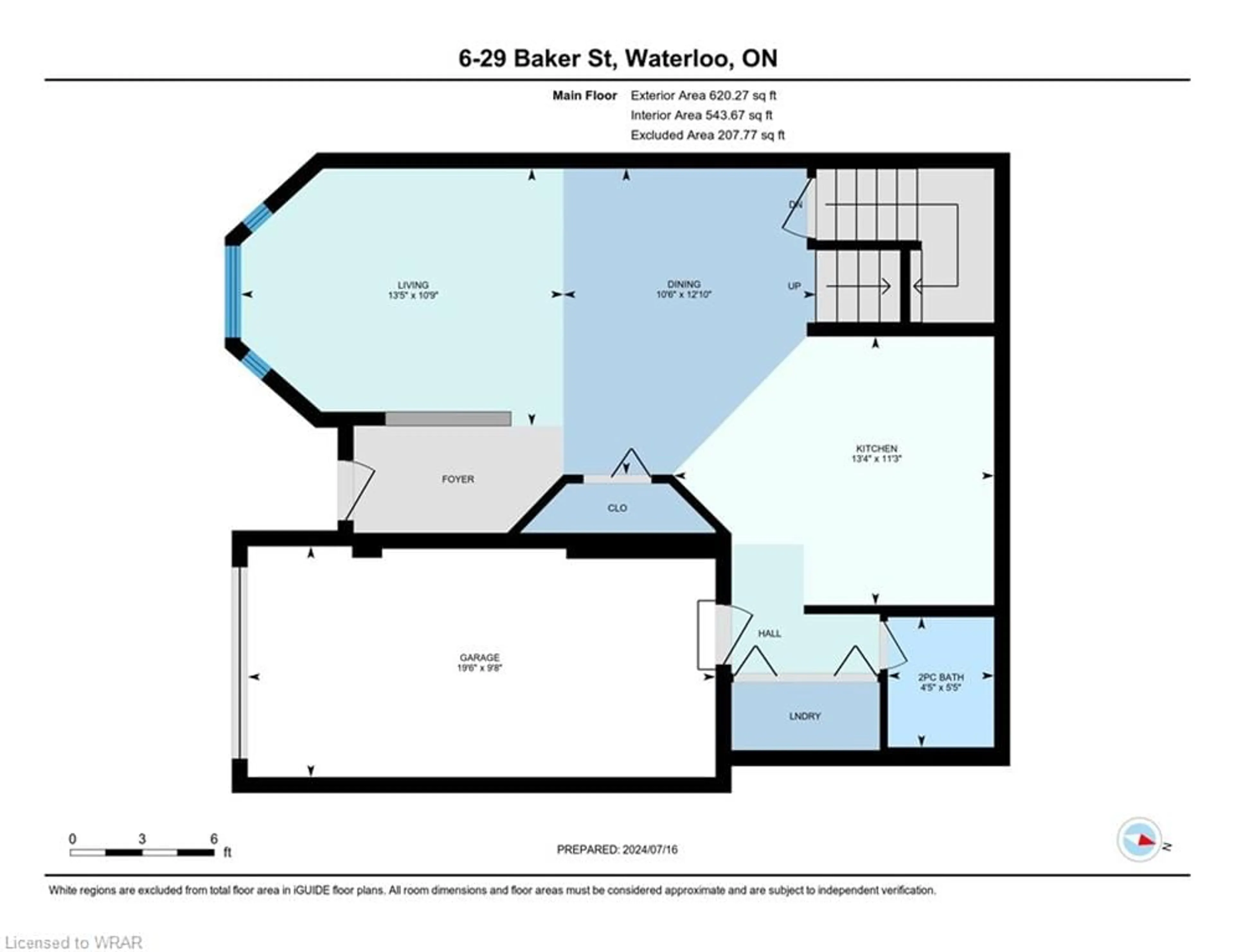 Floor plan for 229 Baker St #6, Waterloo Ontario N2T 2R4