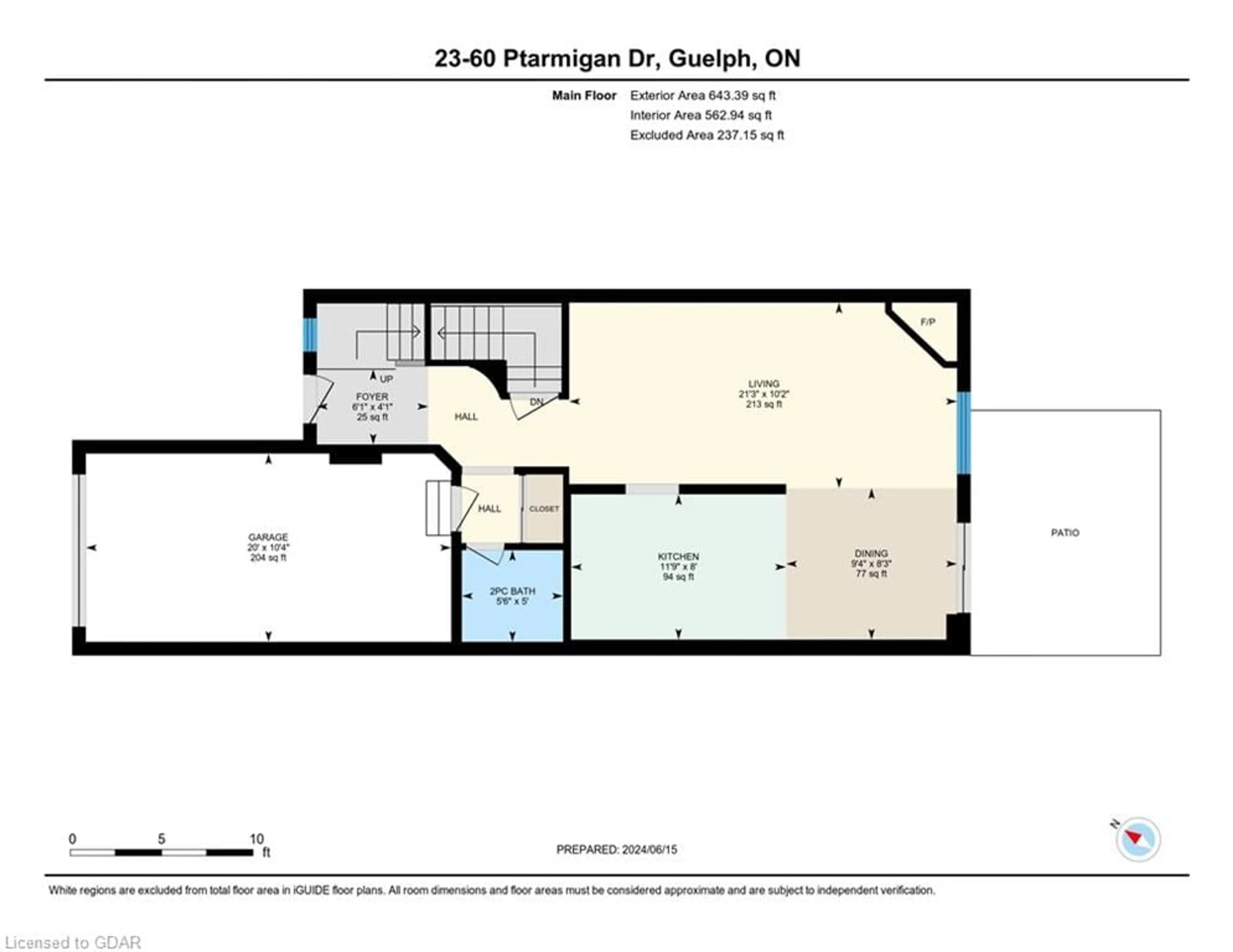 Floor plan for 60 Ptarmigan Dr #23, Guelph Ontario N1C 1E5