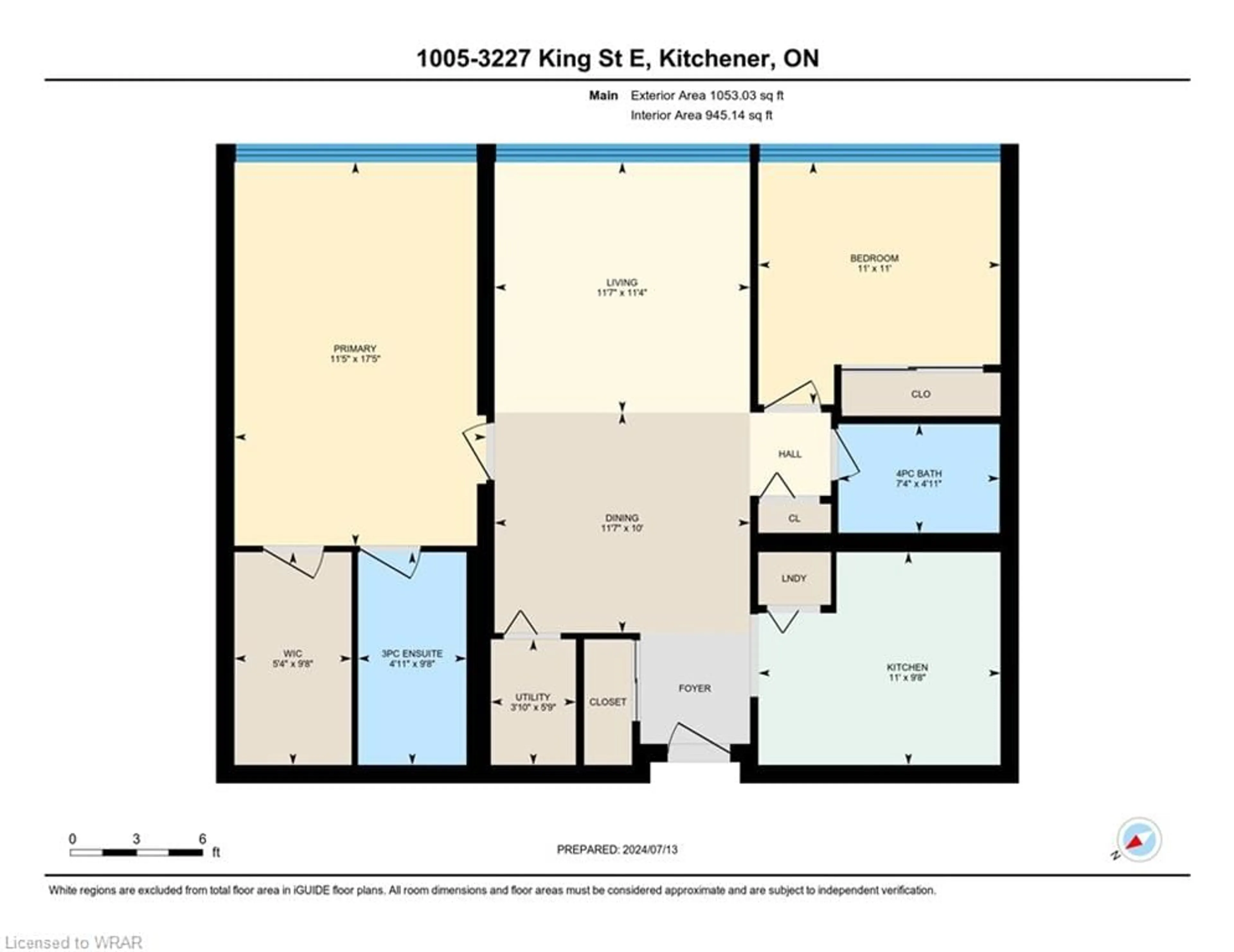 Floor plan for 3227 King St #1005, Kitchener Ontario N2A 3Z9