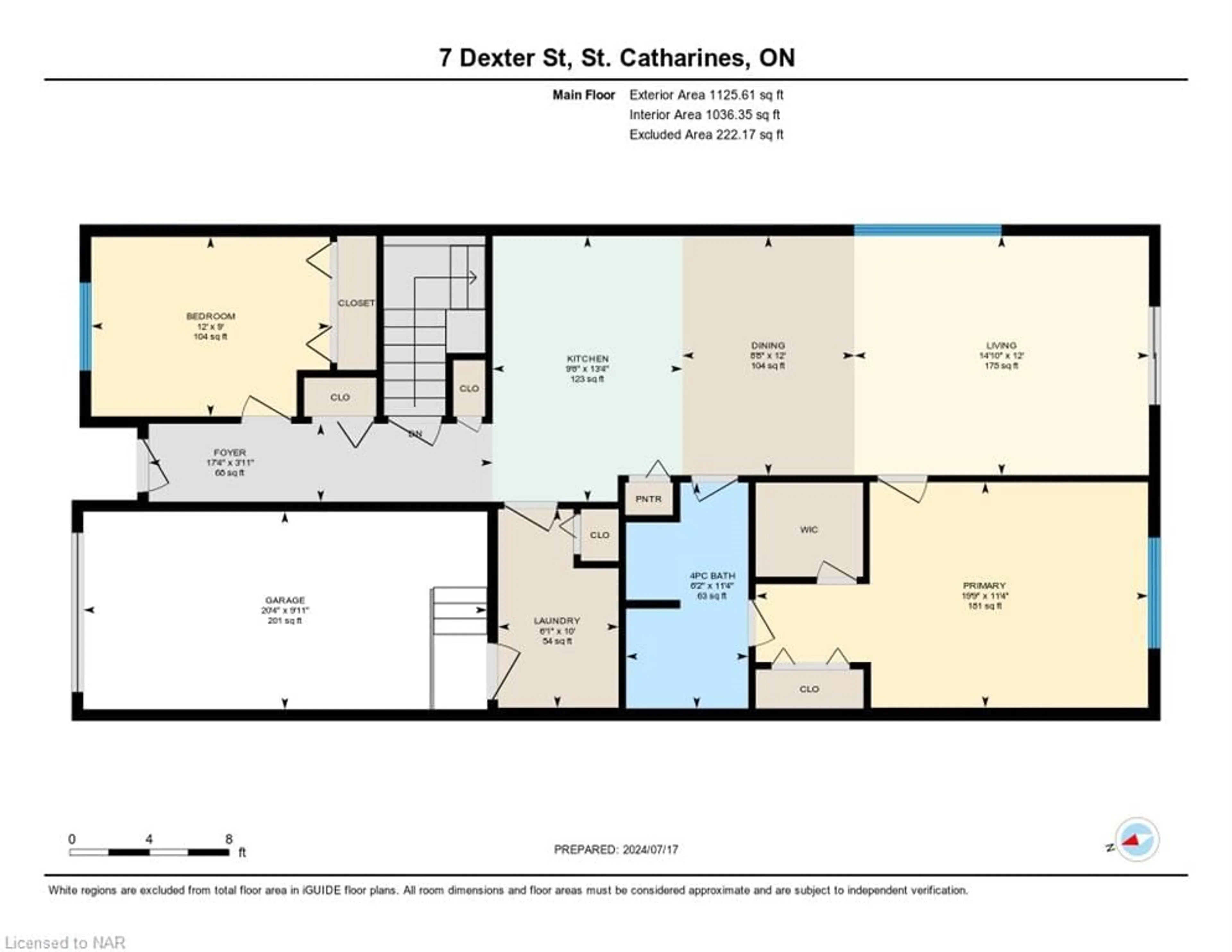 Floor plan for 7 Dexter St, St. Catharines Ontario L2S 2L5