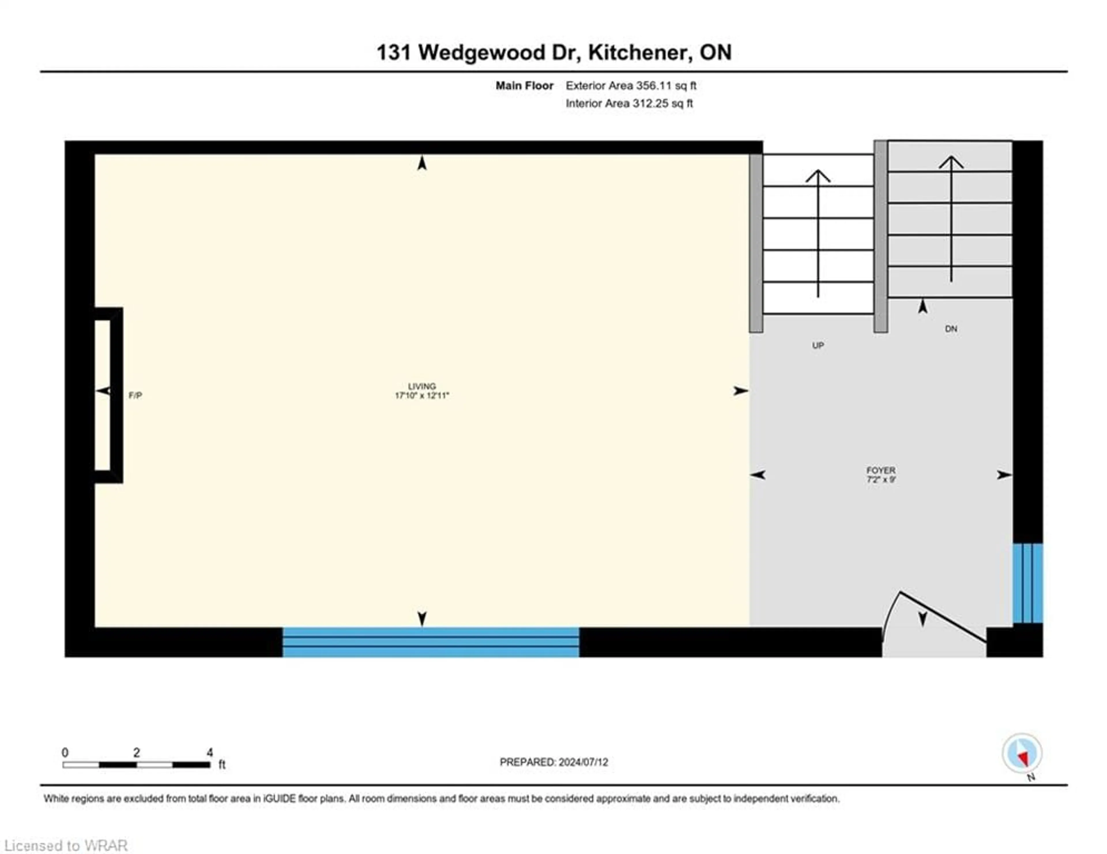 Floor plan for 131 Wedgewood Dr, Kitchener Ontario N2B 1E6