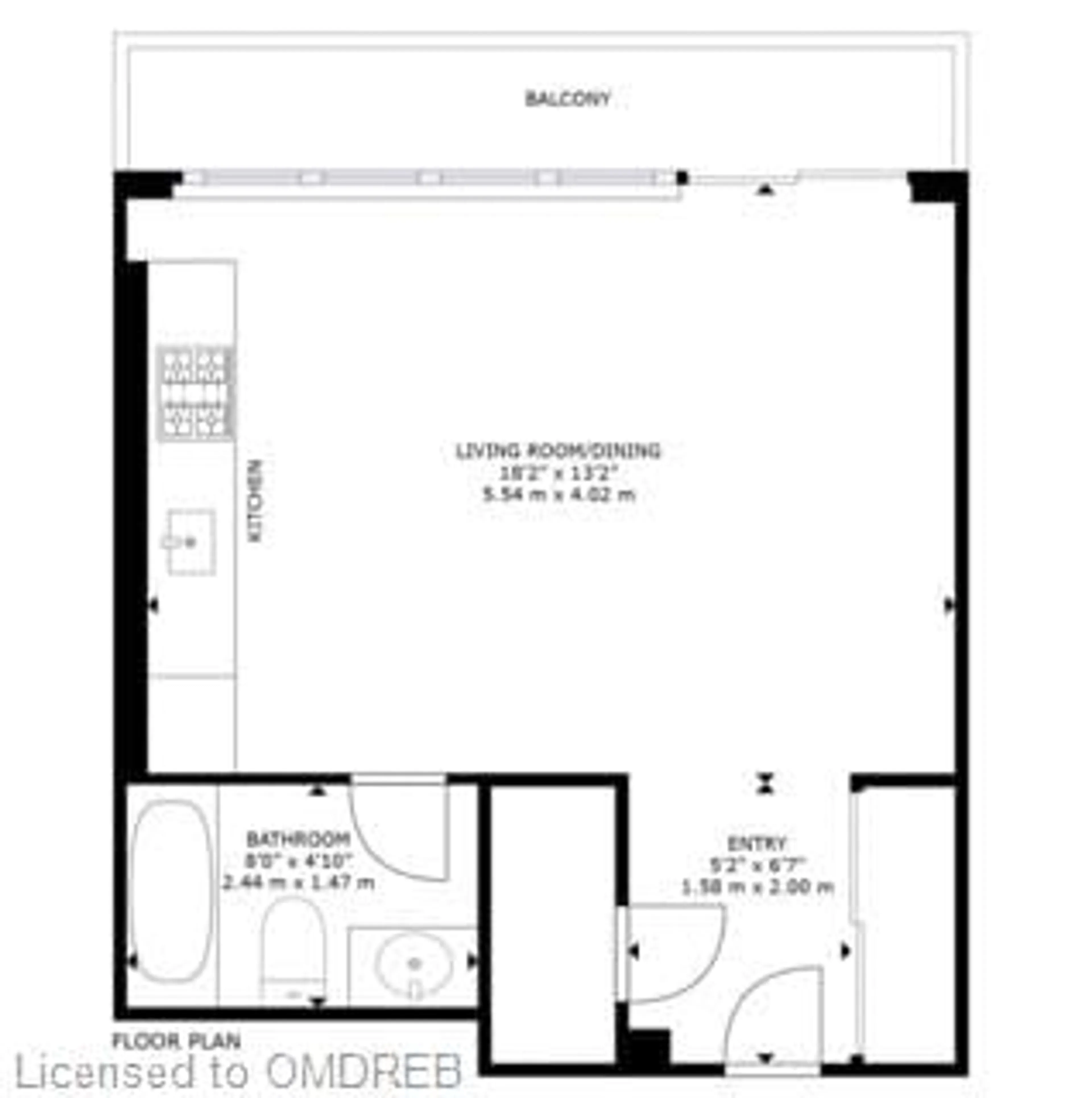 Floor plan for 365 Church St #808, Toronto Ontario M5B 1H6