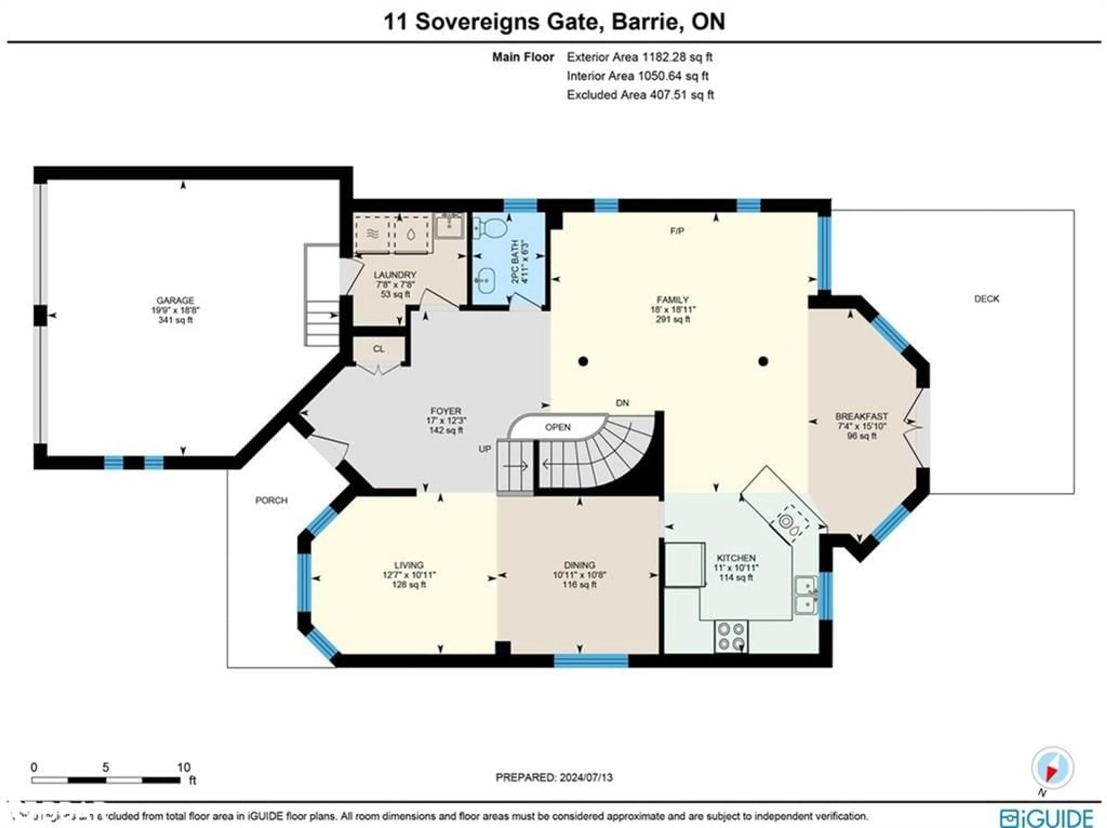 Floor plan for 11 Sovereign's Gate, Barrie Ontario L4N 0K7