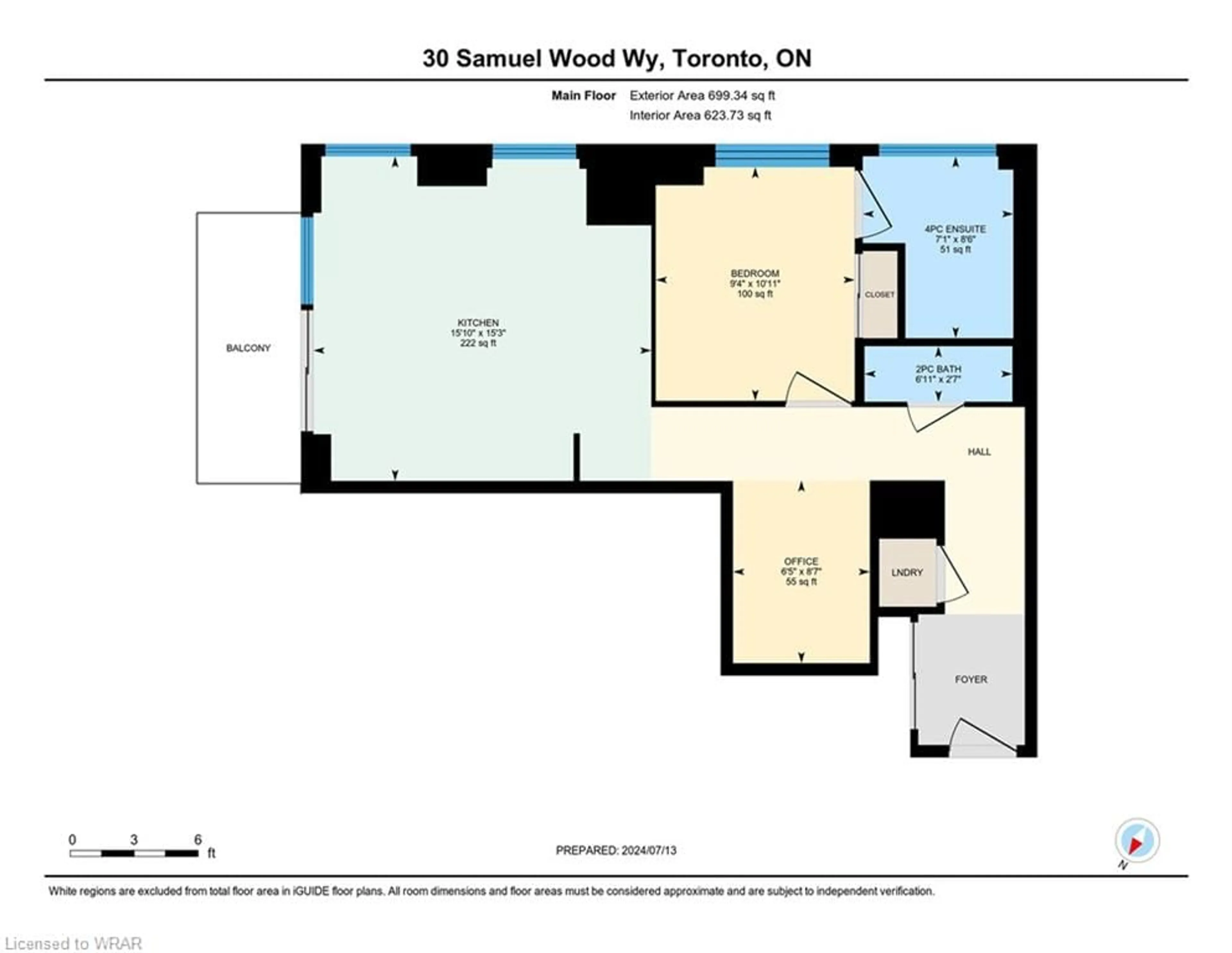 Floor plan for 30 Samuel Wood Way #1108, Toronto Ontario M9B 0C9