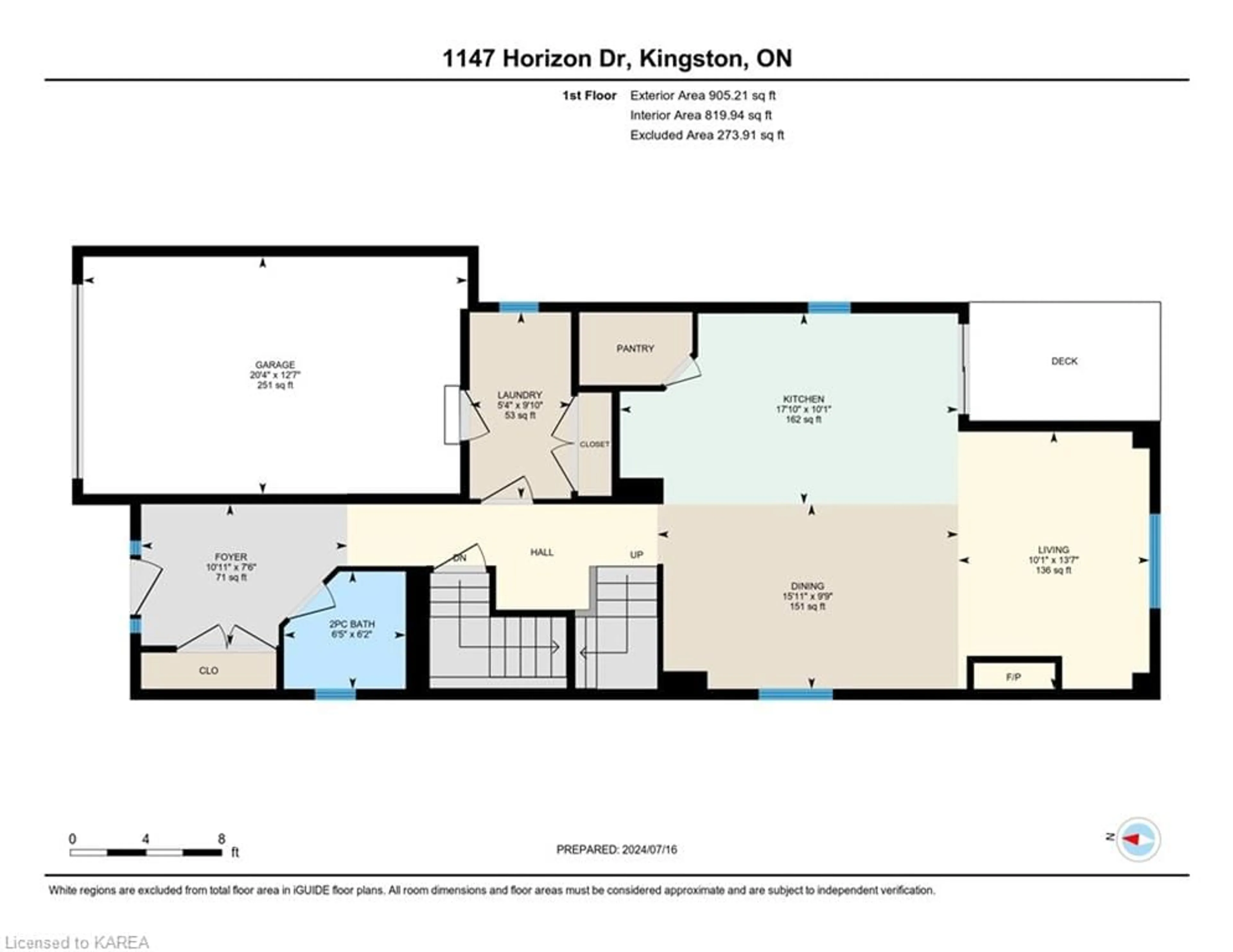 Floor plan for 1147 Horizon Dr, Kingston Ontario K7P 0M3