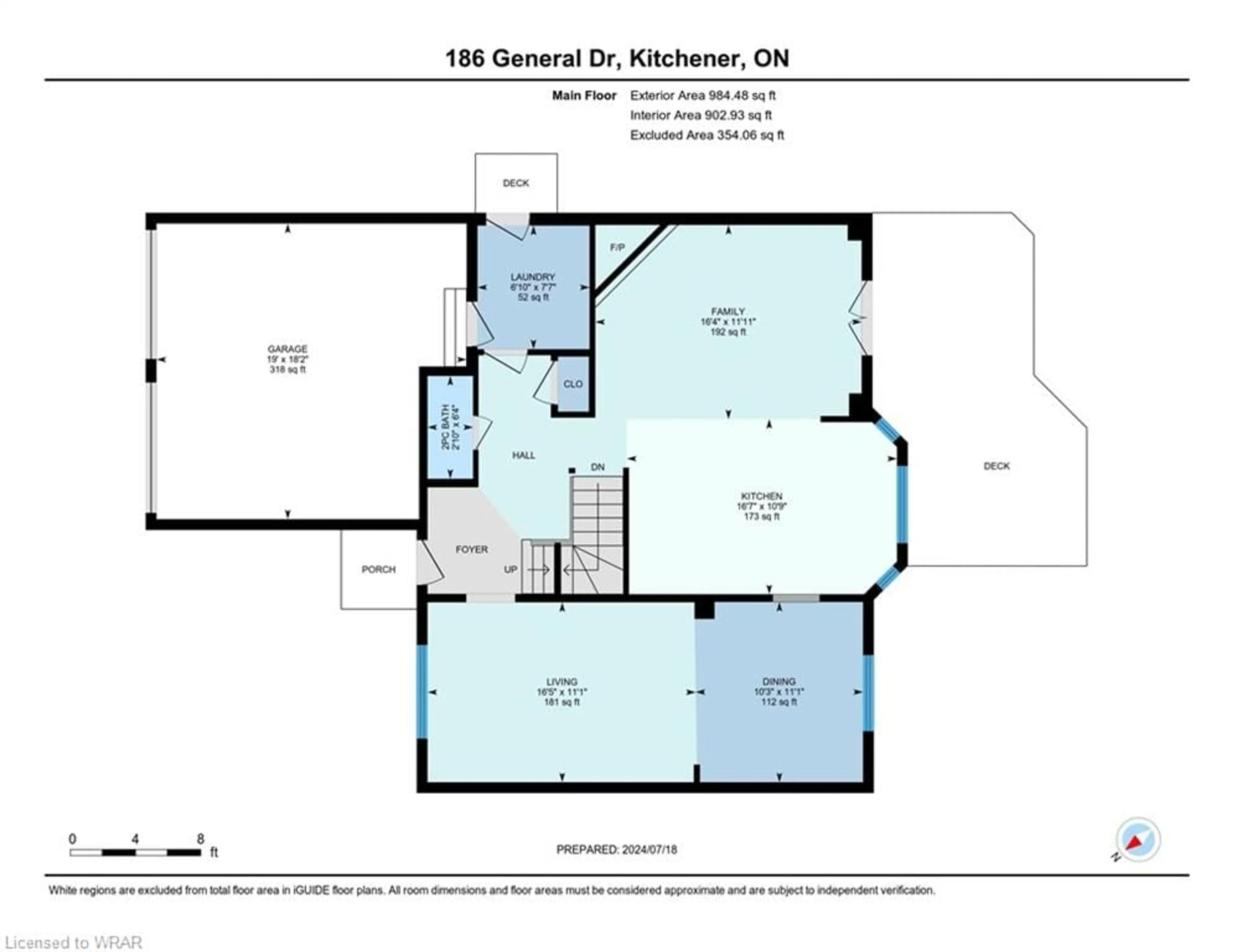 Floor plan for 186 General Dr, Kitchener Ontario N2K 3S6