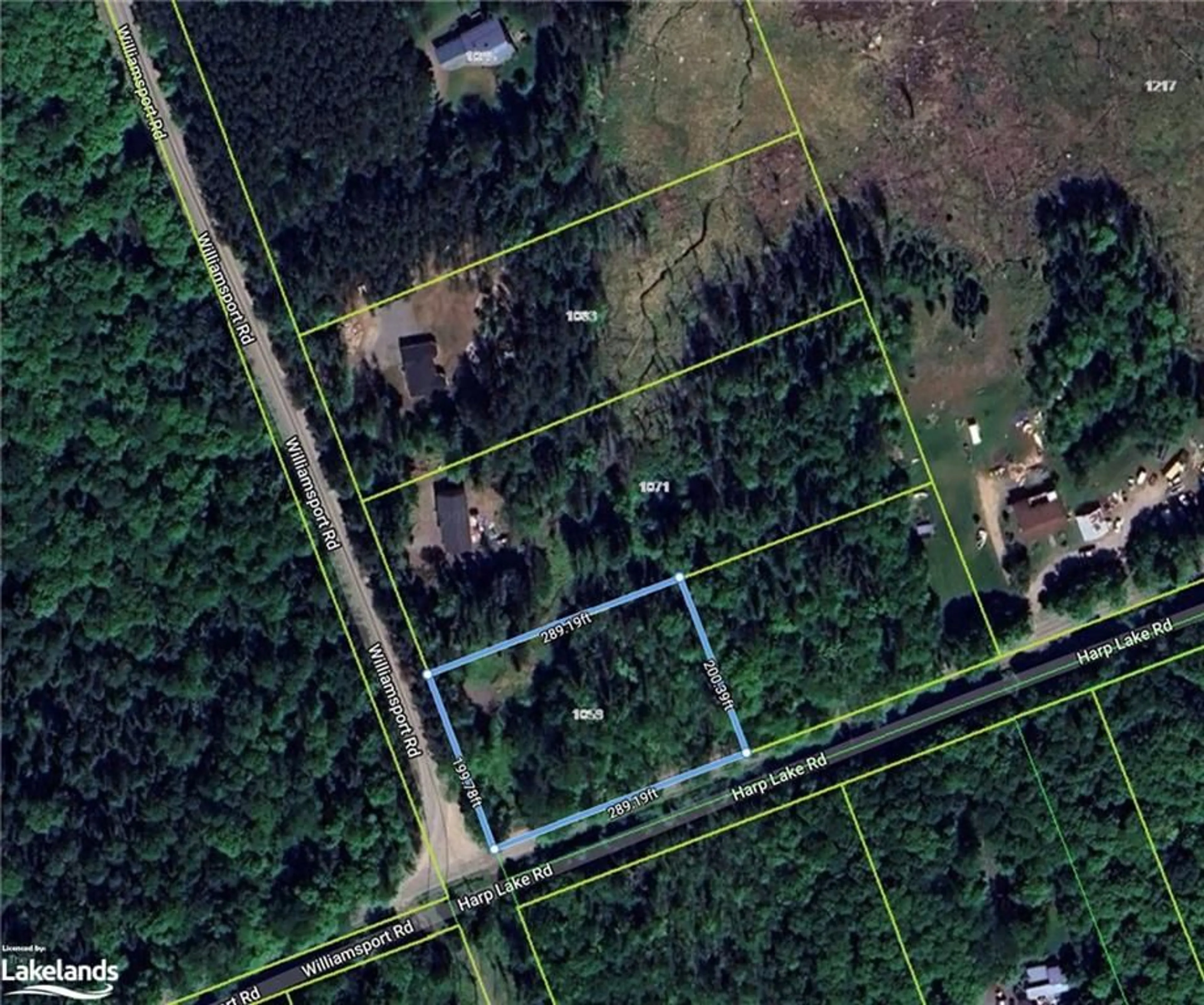 Picture of a map for 1059 Williamsport Rd, Huntsville Ontario P1H 2J4
