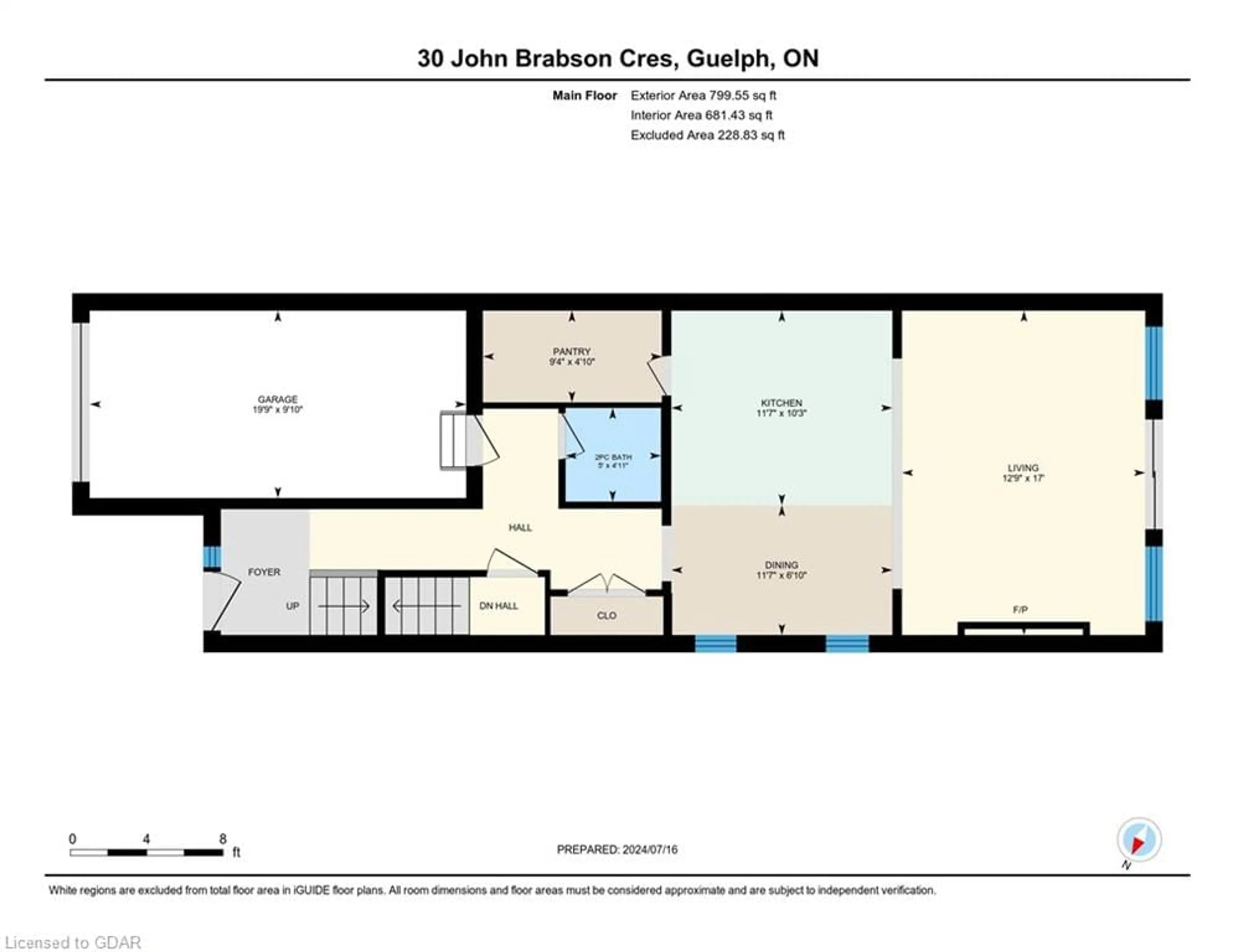 Floor plan for 30 John Brabson Cres, Guelph Ontario N1G 0G5