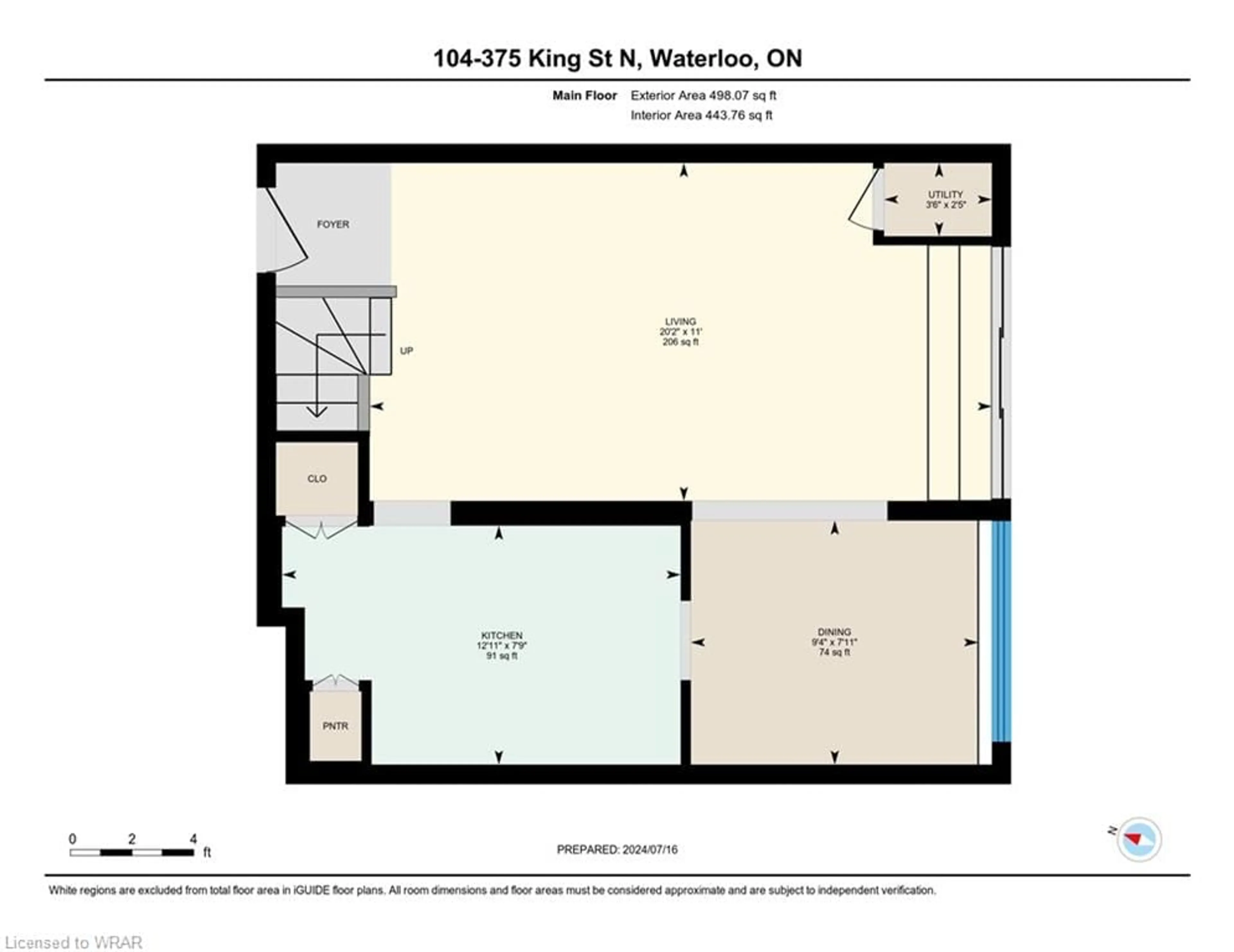 Floor plan for 375 King St #104, Waterloo Ontario N2J 4L6