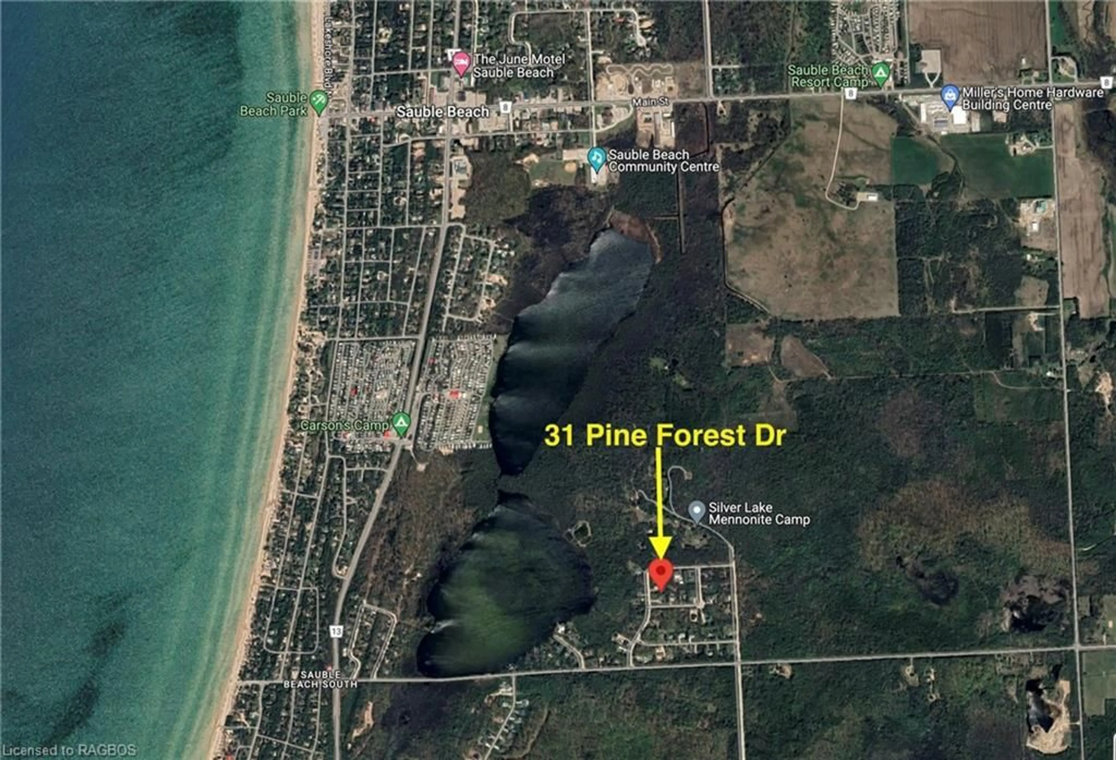 Picture of a map for 31 Pine Forest Dr, Sauble Beach Ontario N0H 1P0