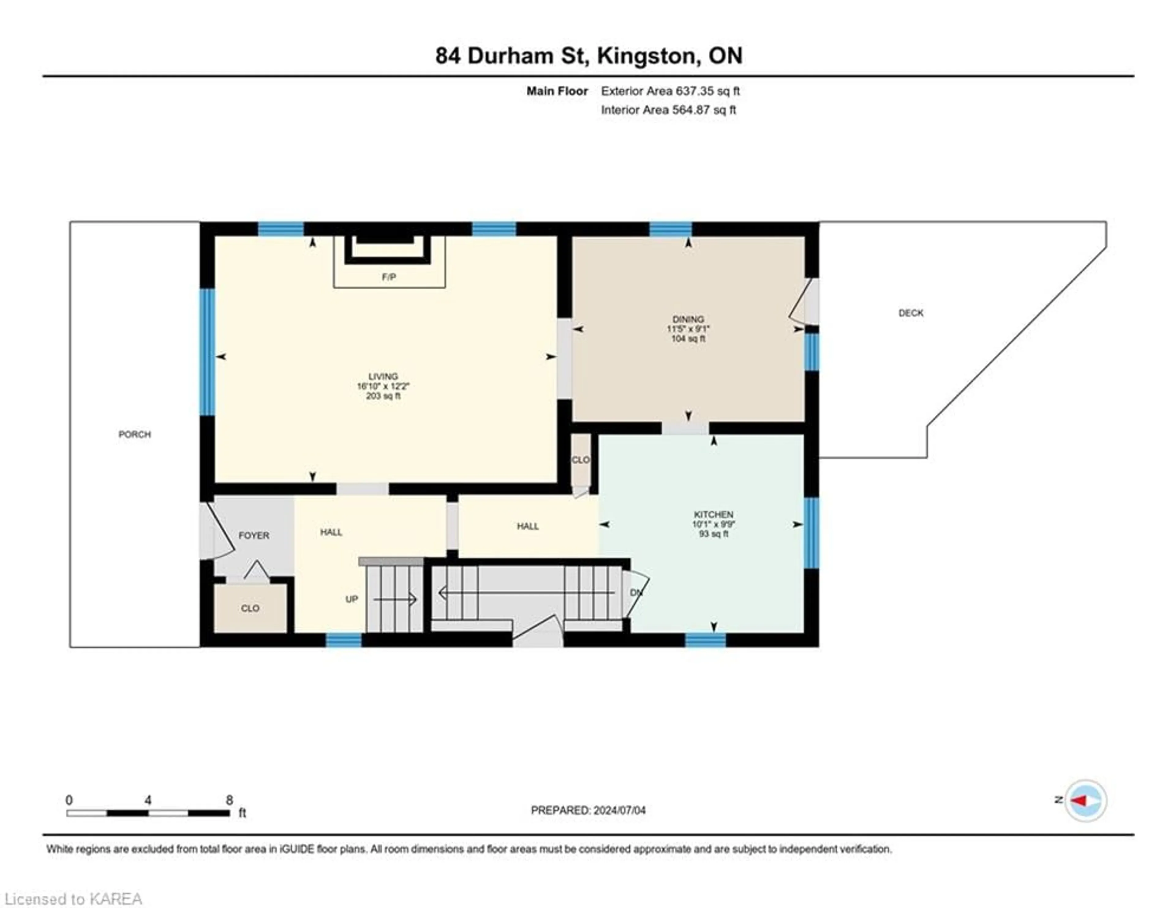 Floor plan for 84 Durham St, Kingston Ontario K7L 1J4