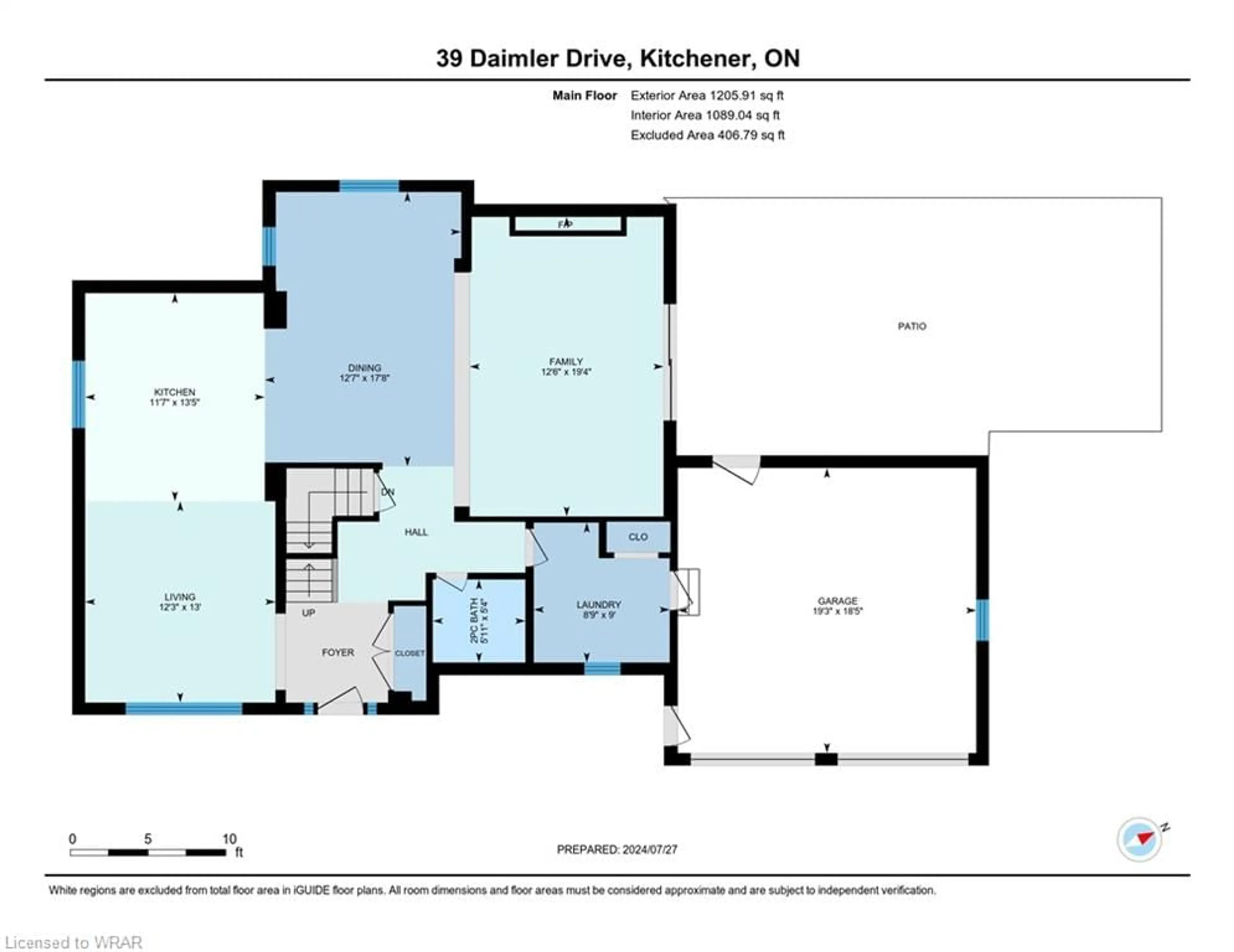 Floor plan for 39 Daimler Dr, Kitchener Ontario N2A 3W2