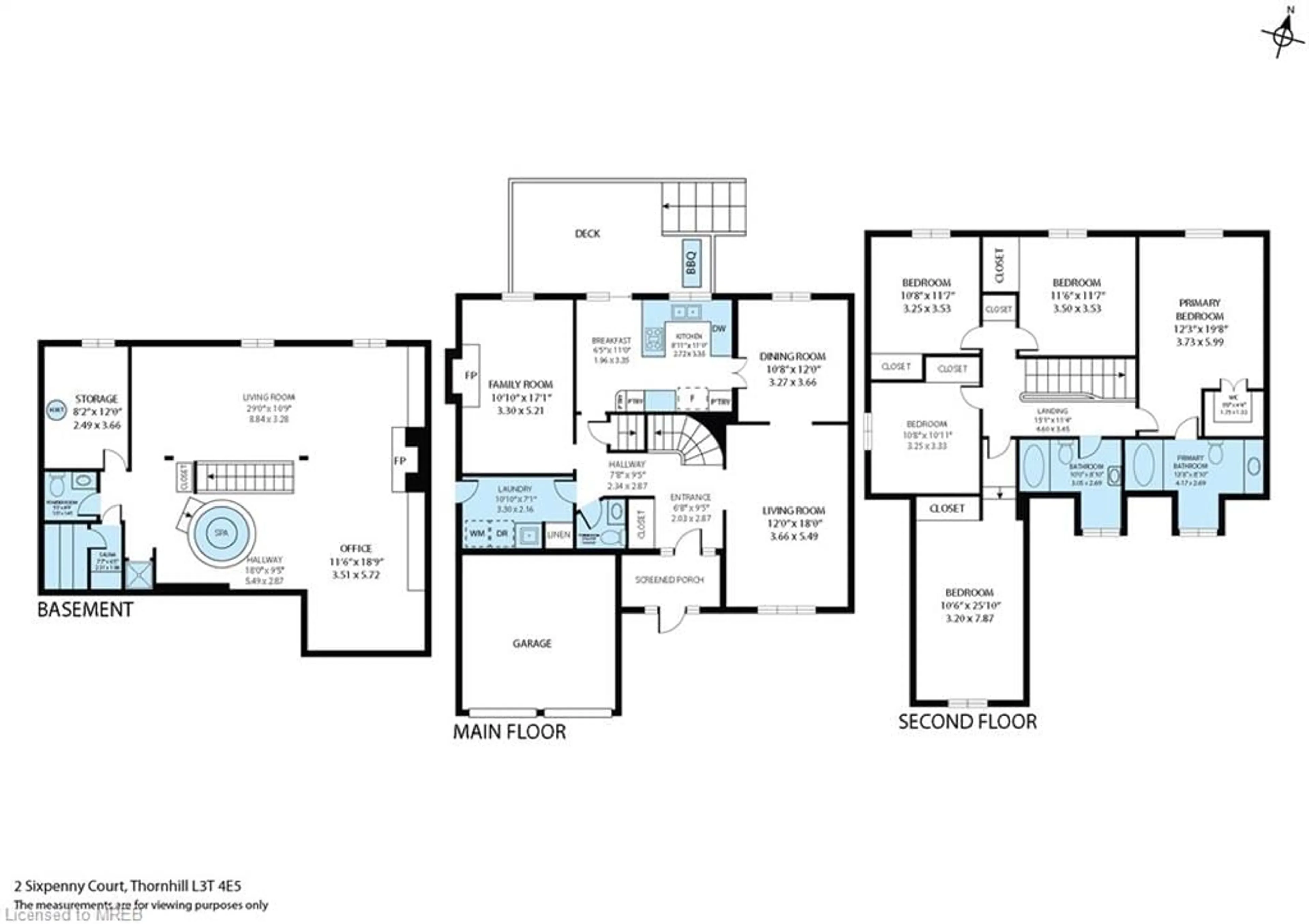 Floor plan for 2 Sixpenny Crt, York Ontario L3T 4E5