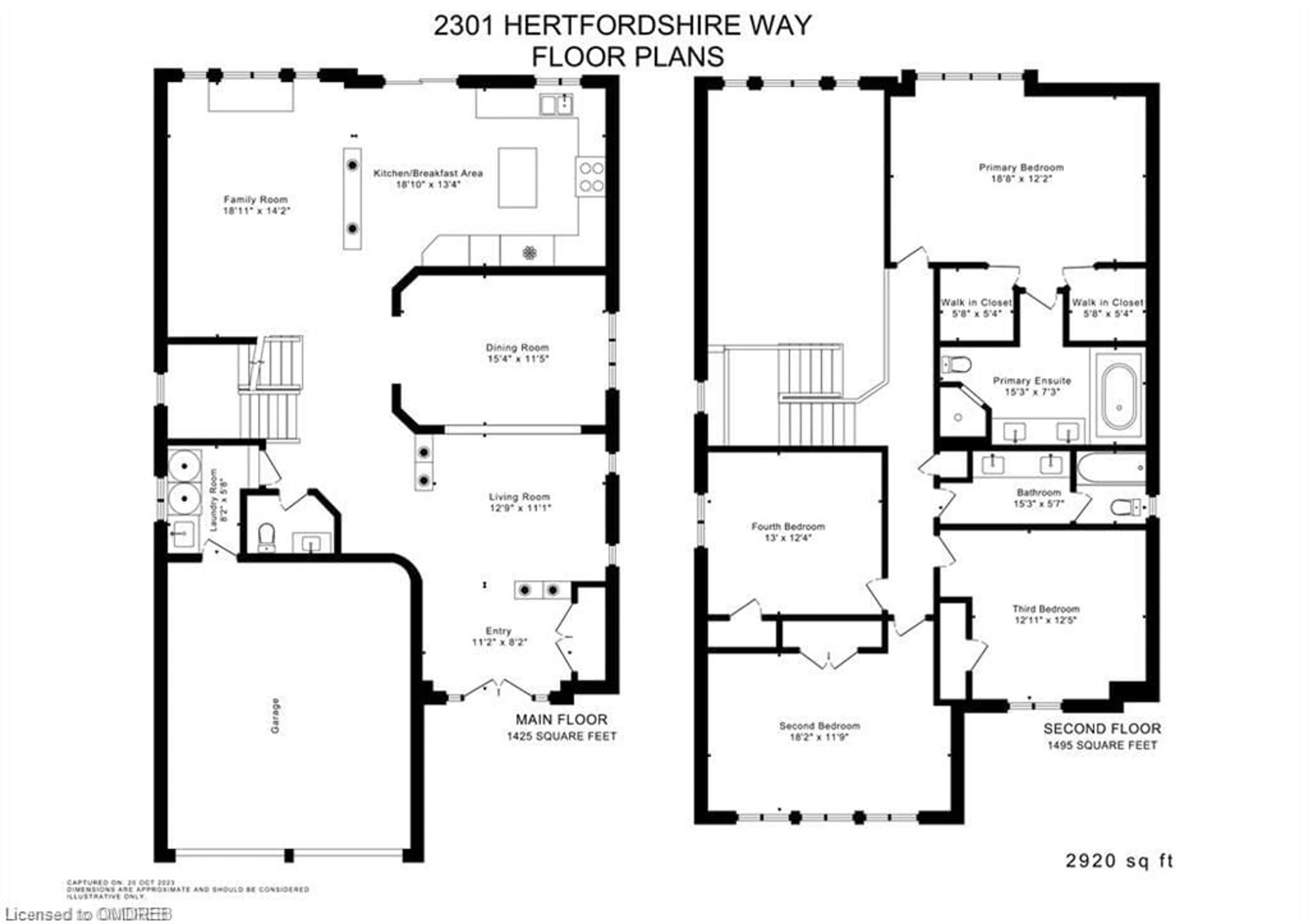 Floor plan for 2301 Hertfordshire Way, Oakville Ontario L6H 7M5