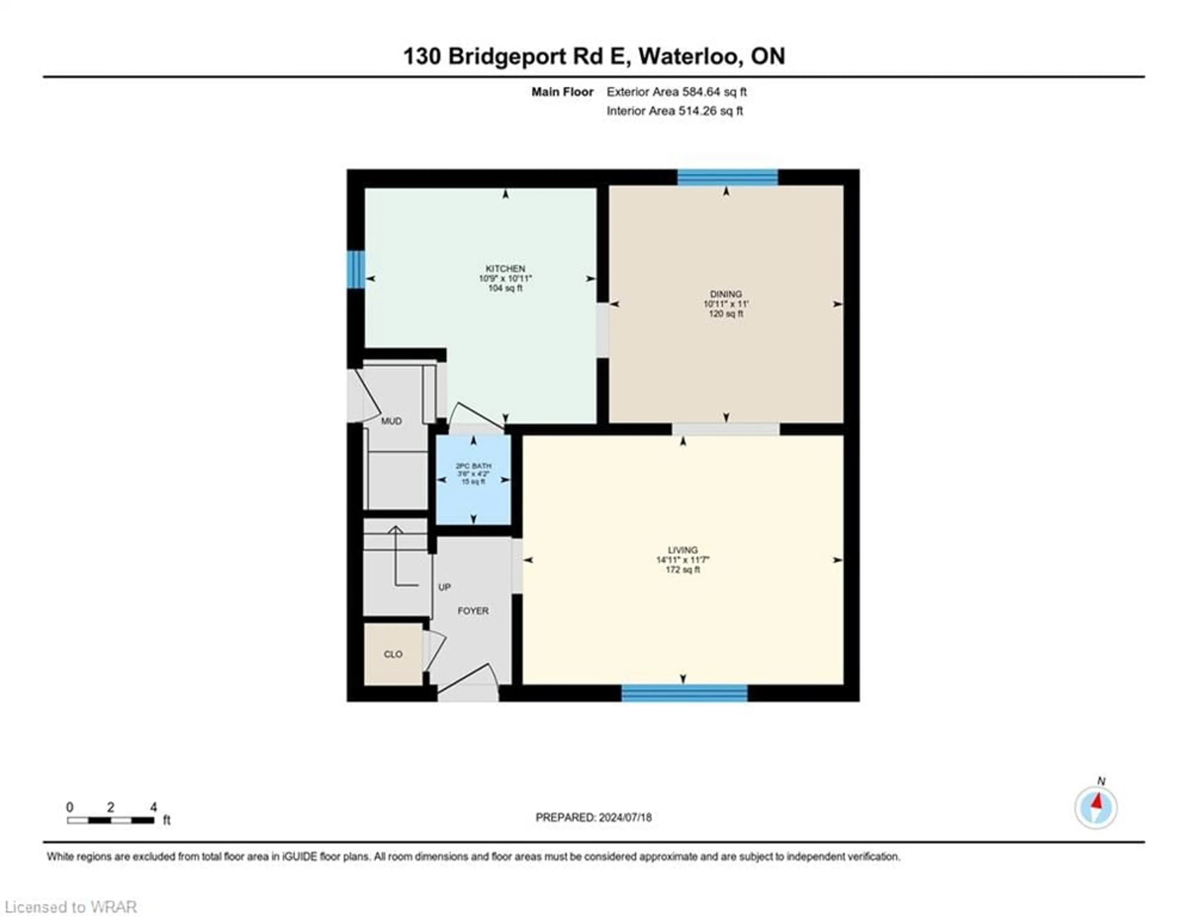 Floor plan for 130 Bridgeport Rd, Waterloo Ontario N2J 2K4